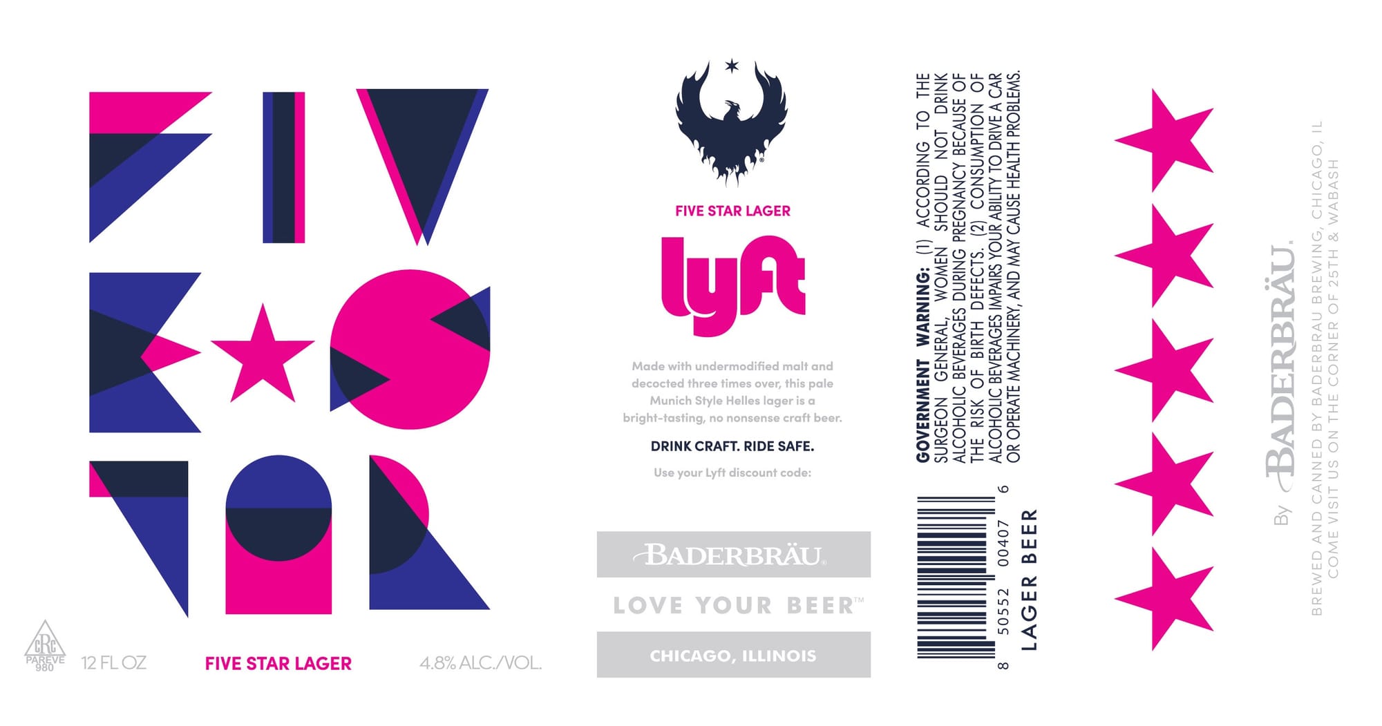 Five Star Lager by Baderbräu Brewing - beer label
