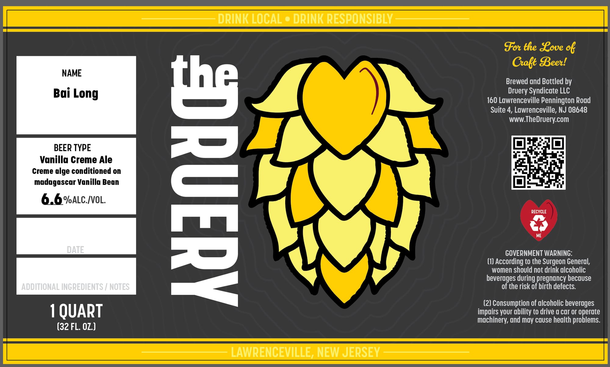 Bai Long by The Druery Syndicate - beer label