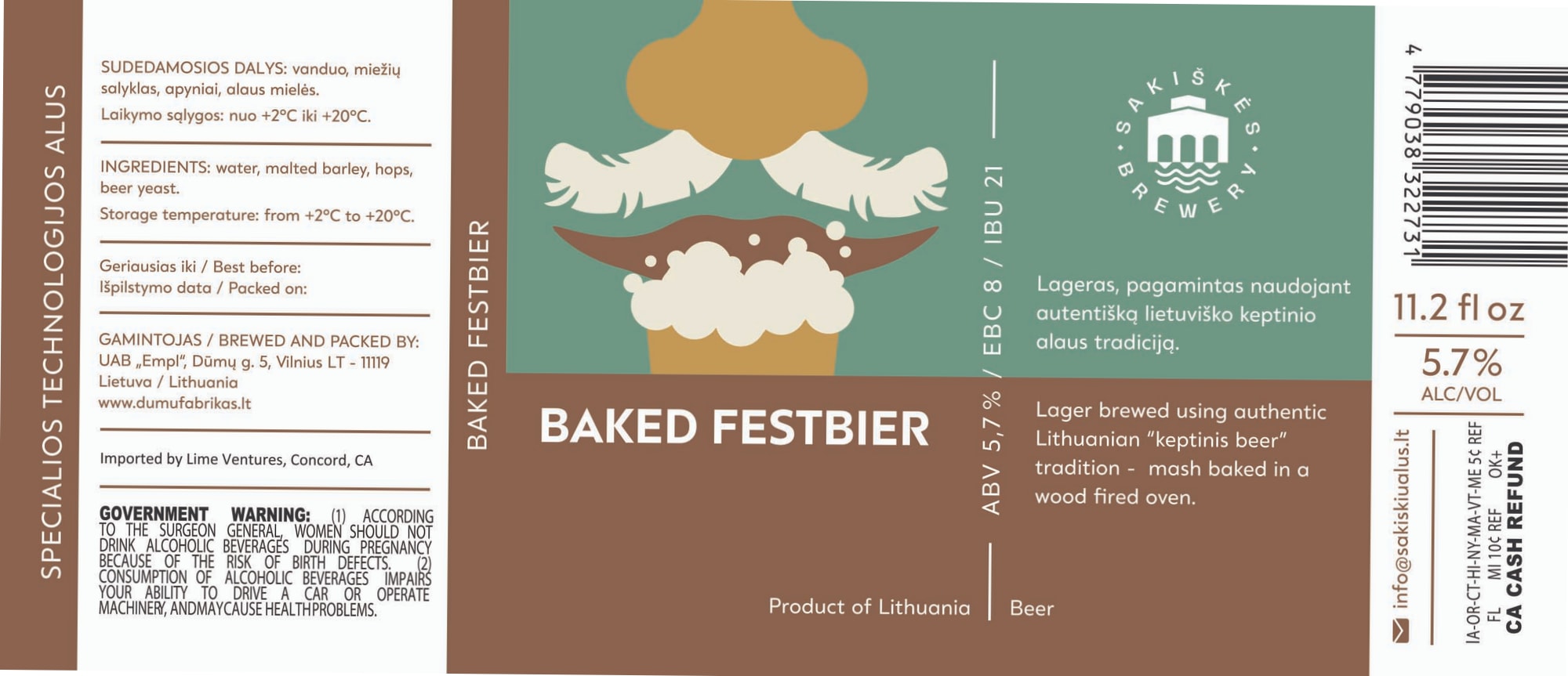 Baked Festbier by Šakiškis Brewery - beer label