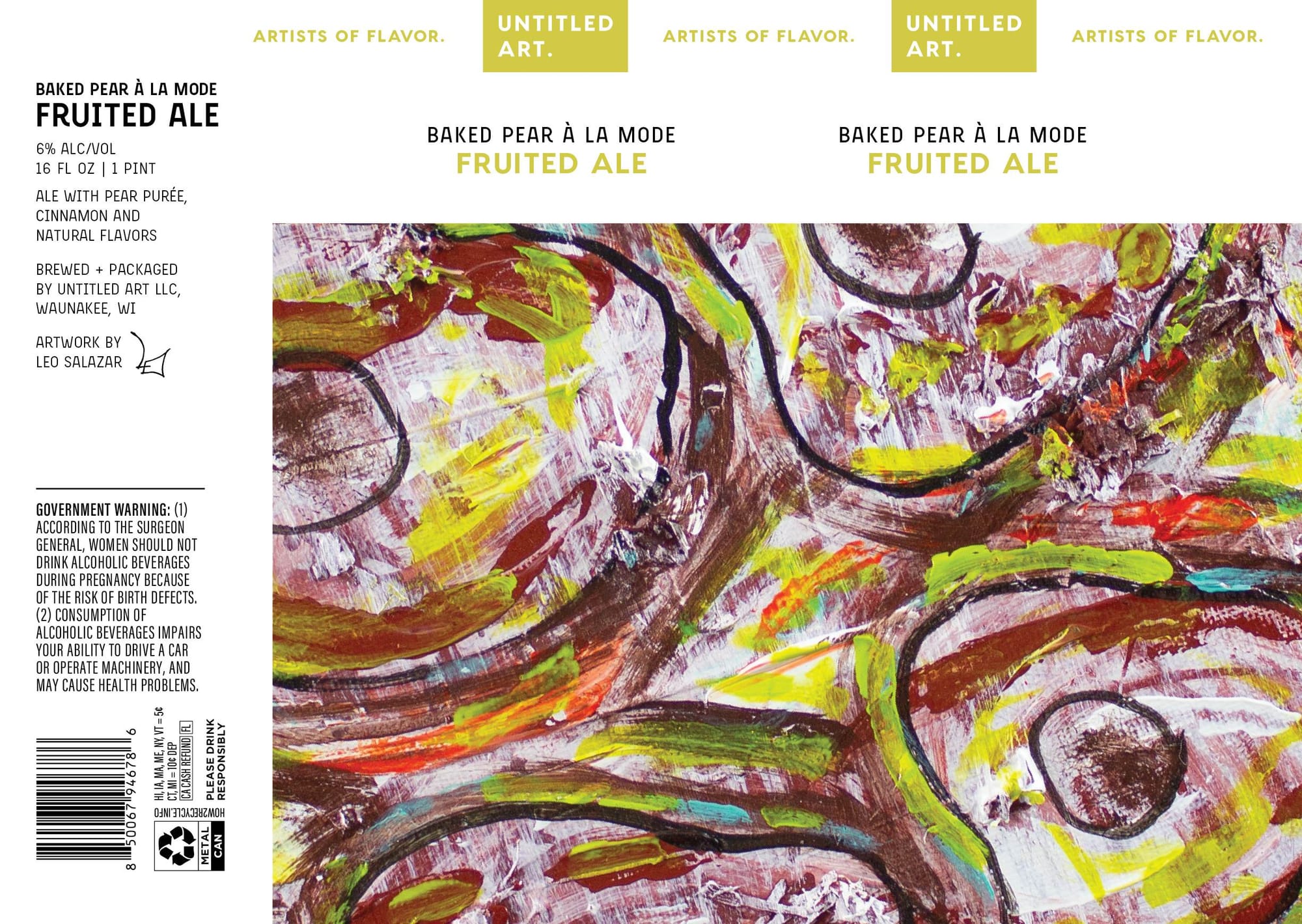 Baked Pear à la Mode by Untitled Art - beer label