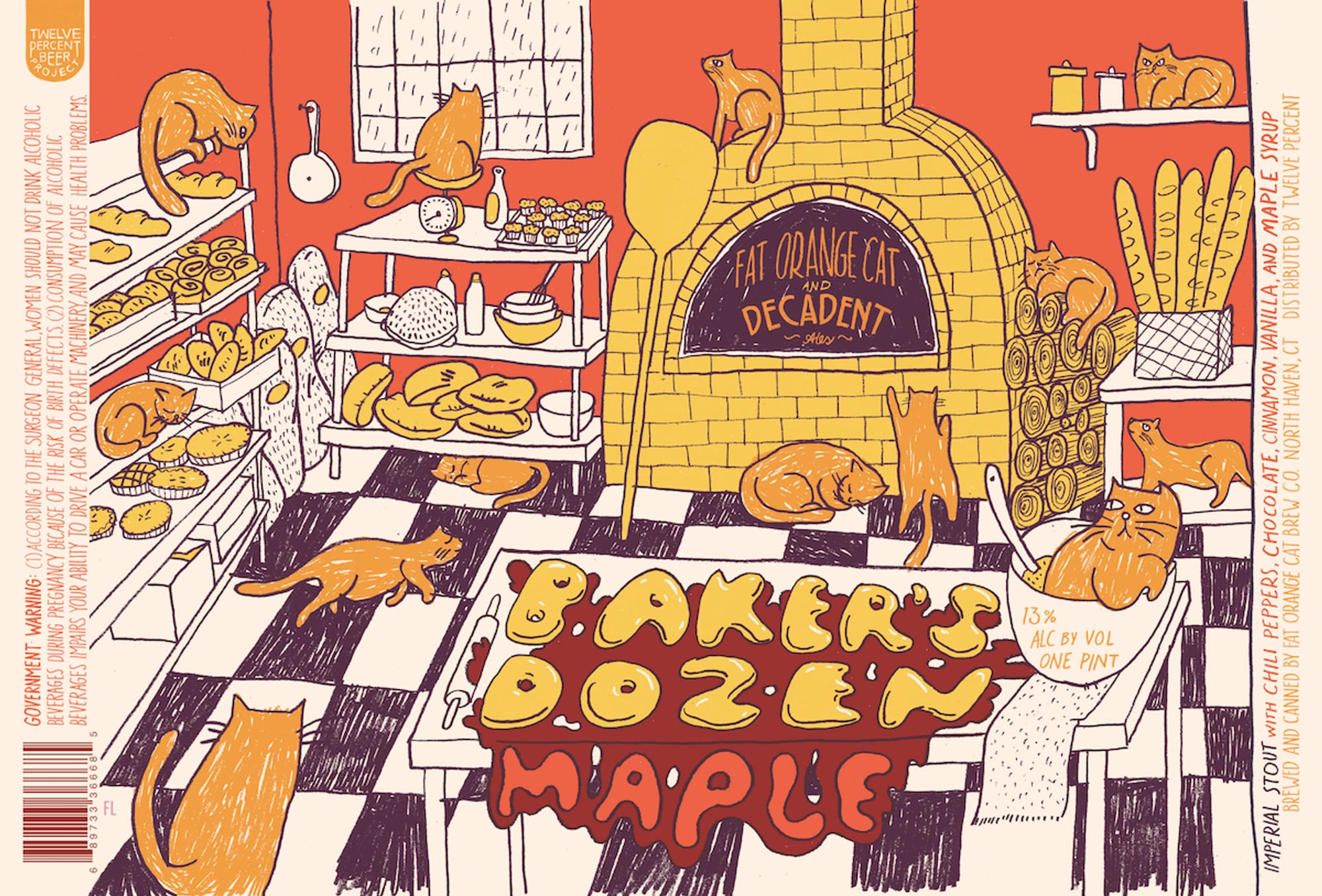 Baker’s Dozen Maple by Fat Orange Cat Brewery - beer label