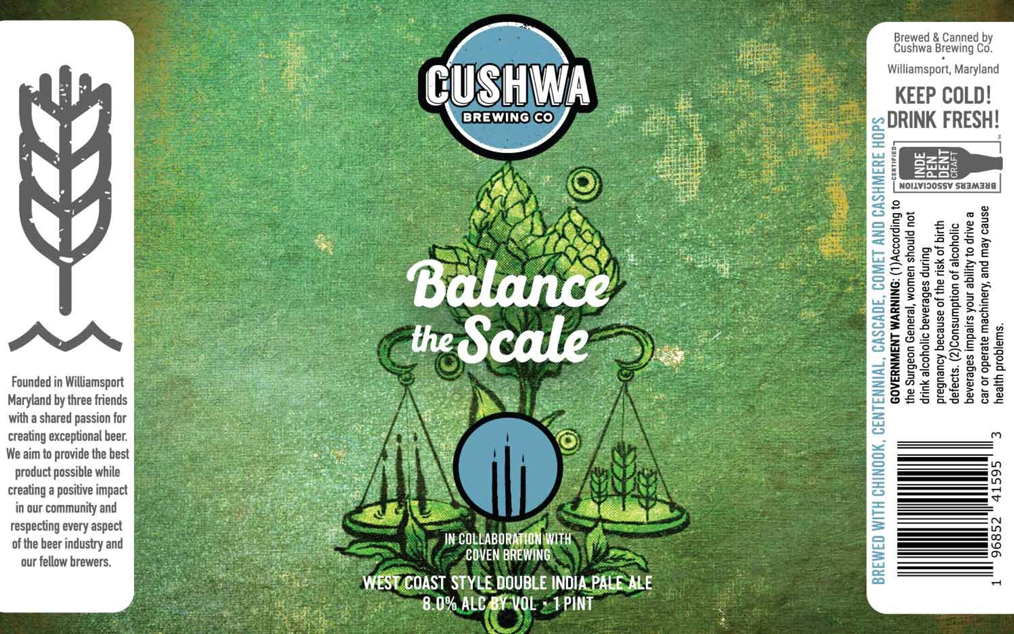 Balance by Cushwa Brewing Co. - beer label