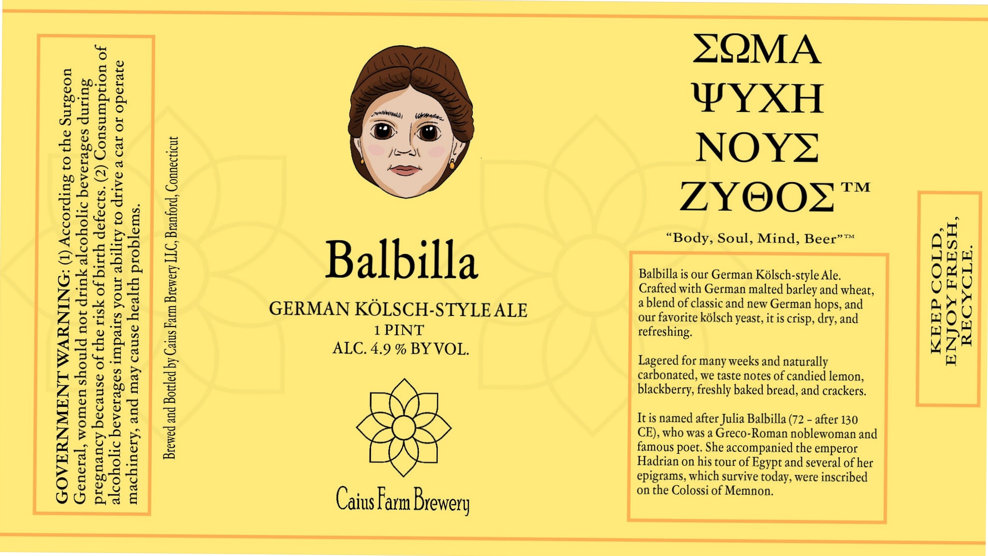 Balbilla by Caius Farm Brewery - beer label