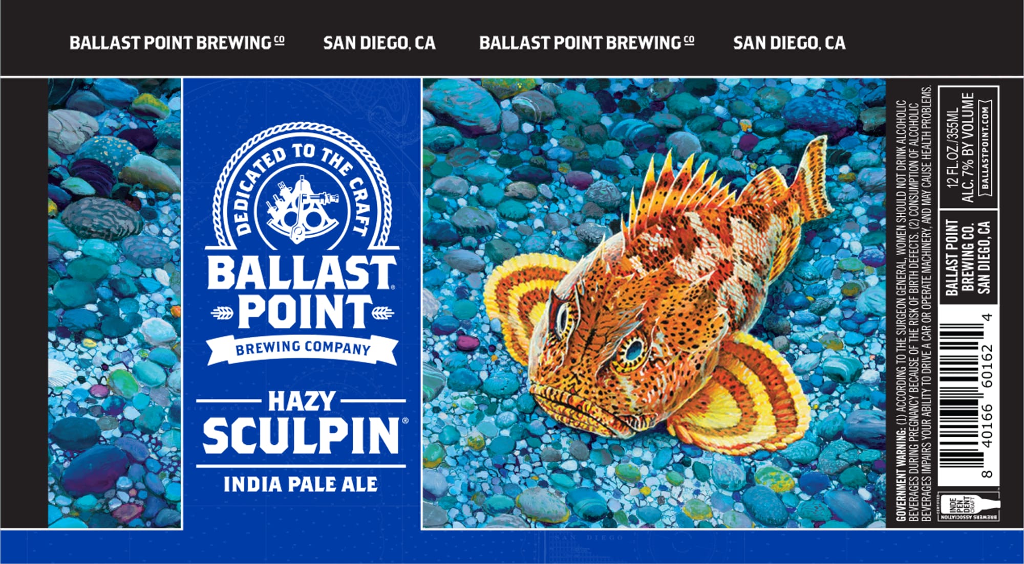 Hazy Sculpin by Ballast Point Brewing Co. - beer label