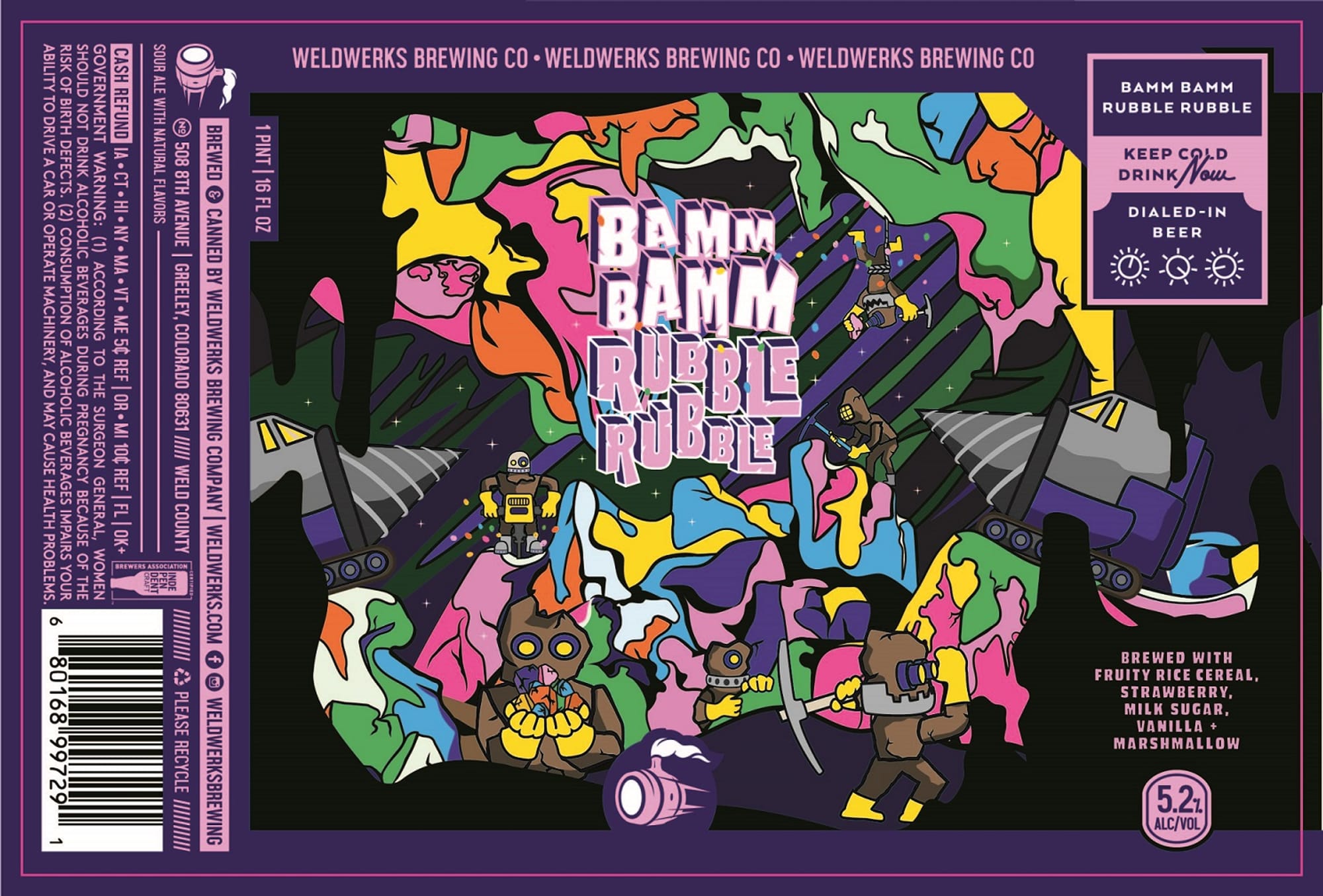 Bamm Bamm Rubble by Weldwerks Brewing Co. - beer label