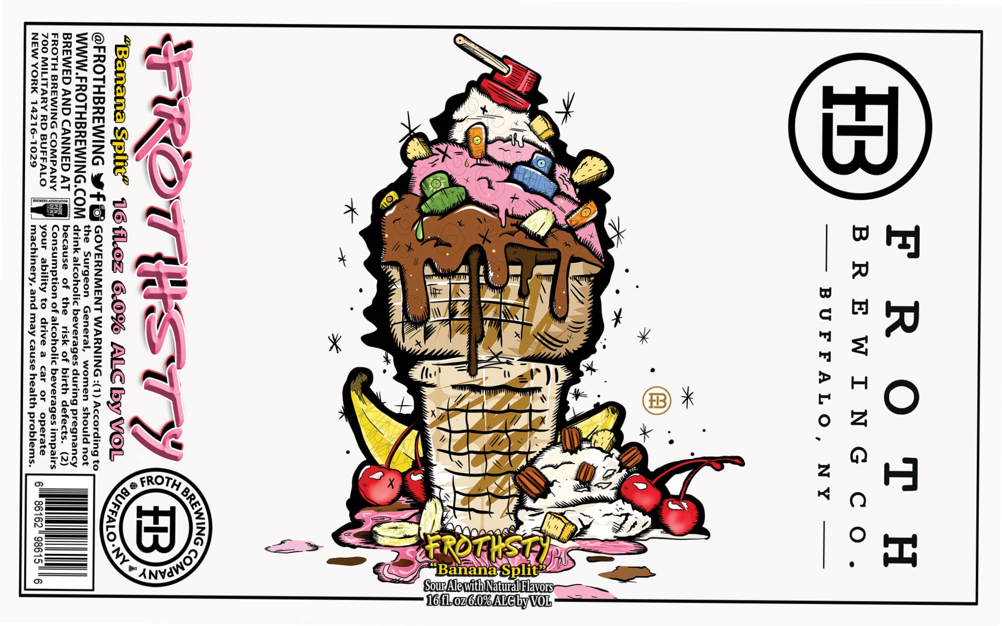 Banana Split by Froth Brewing - beer label