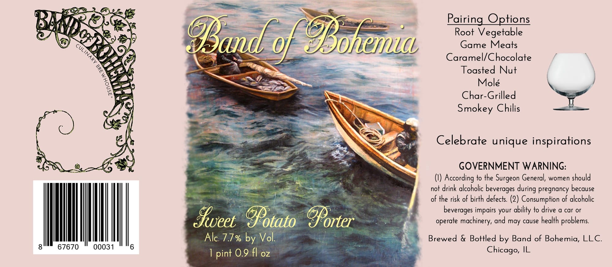 Sweet Potato Porter by Band of Bohemia - beer label