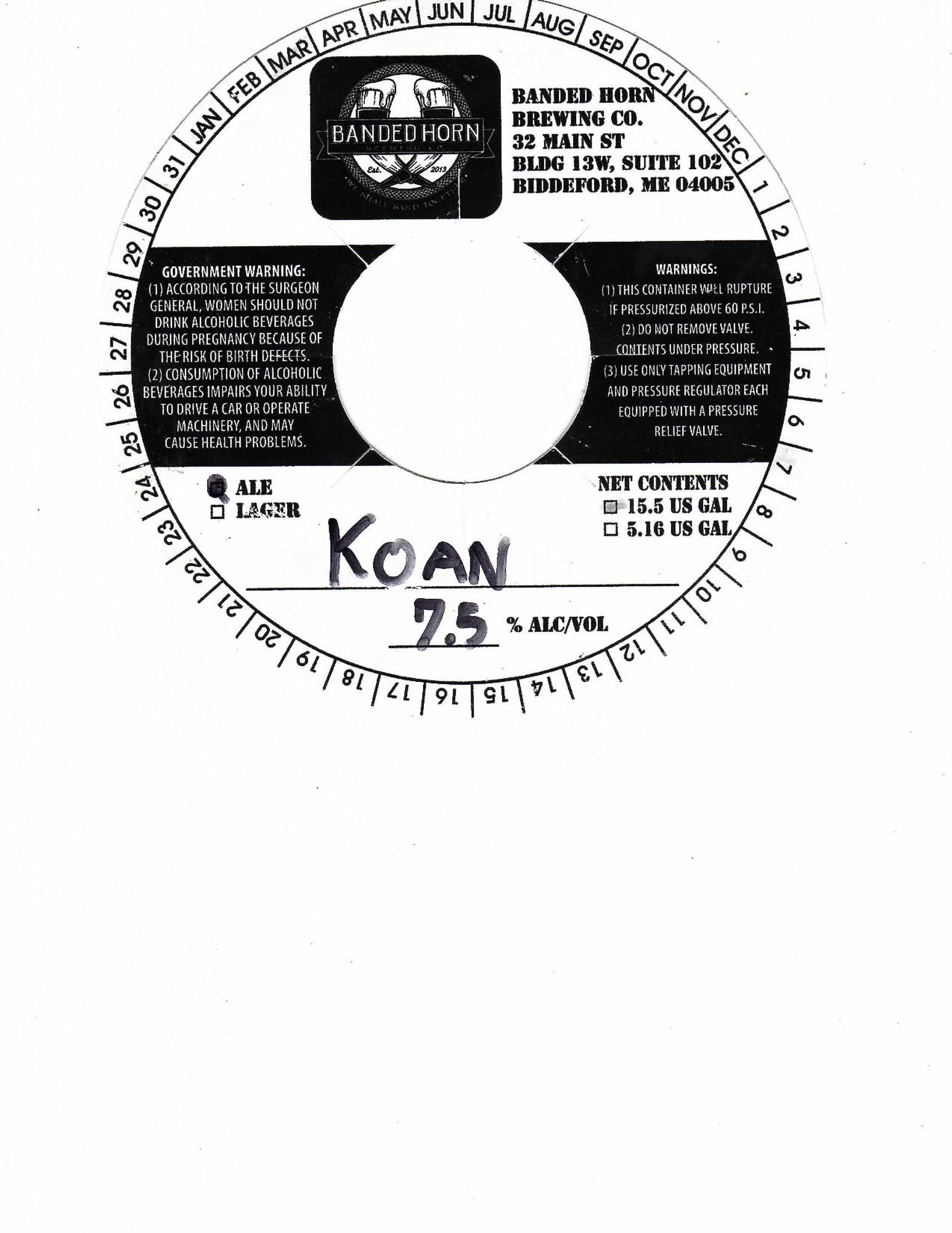 Koan by Banded Horn Brewing Co. - beer label