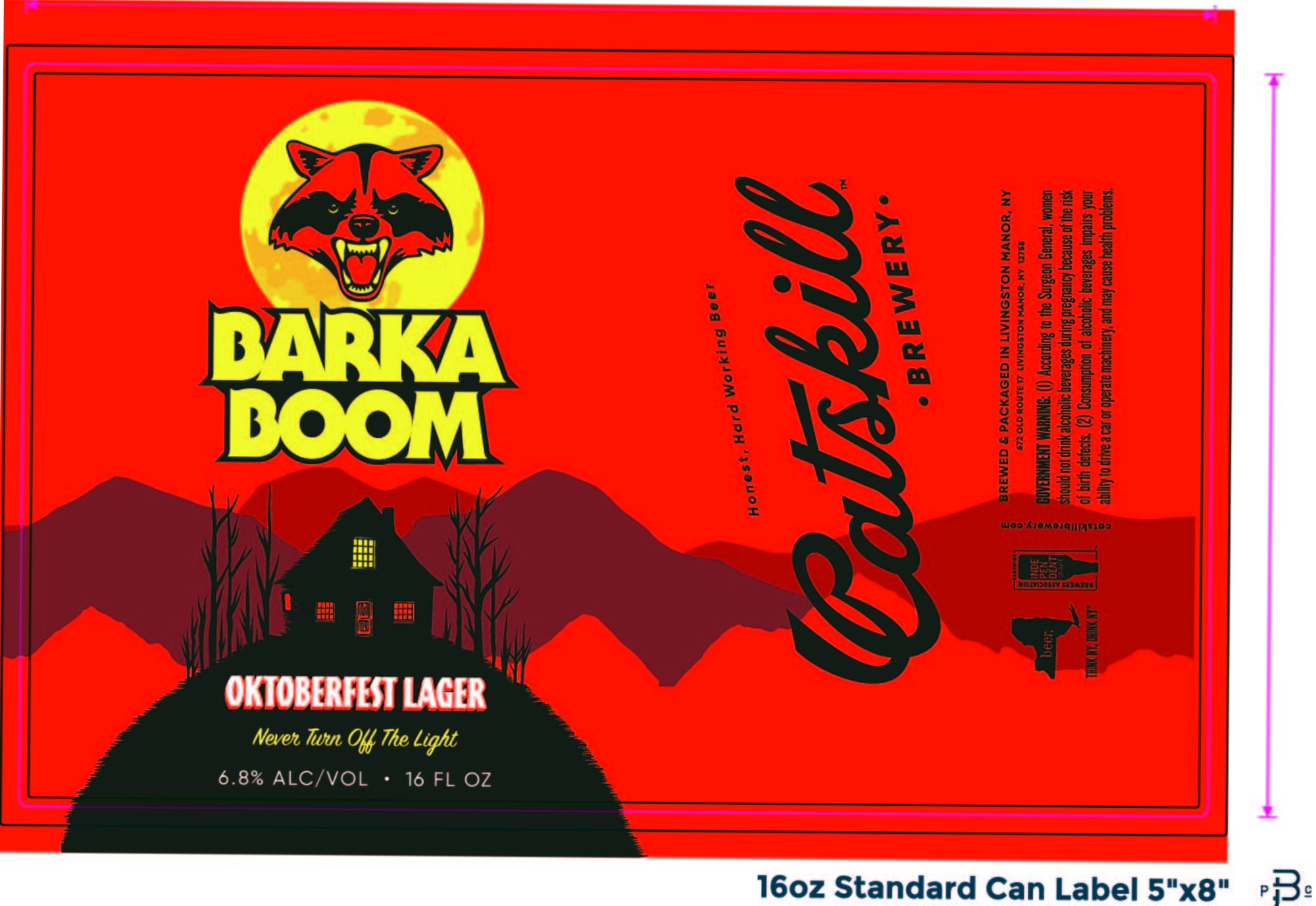 Barkaboom Oktoberfest Lager by Catskill Brewery - beer label
