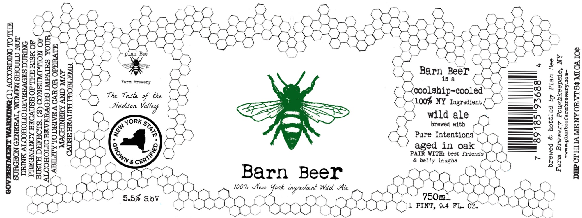 Barn Beer by Plan Bee Farm Brewery - beer label