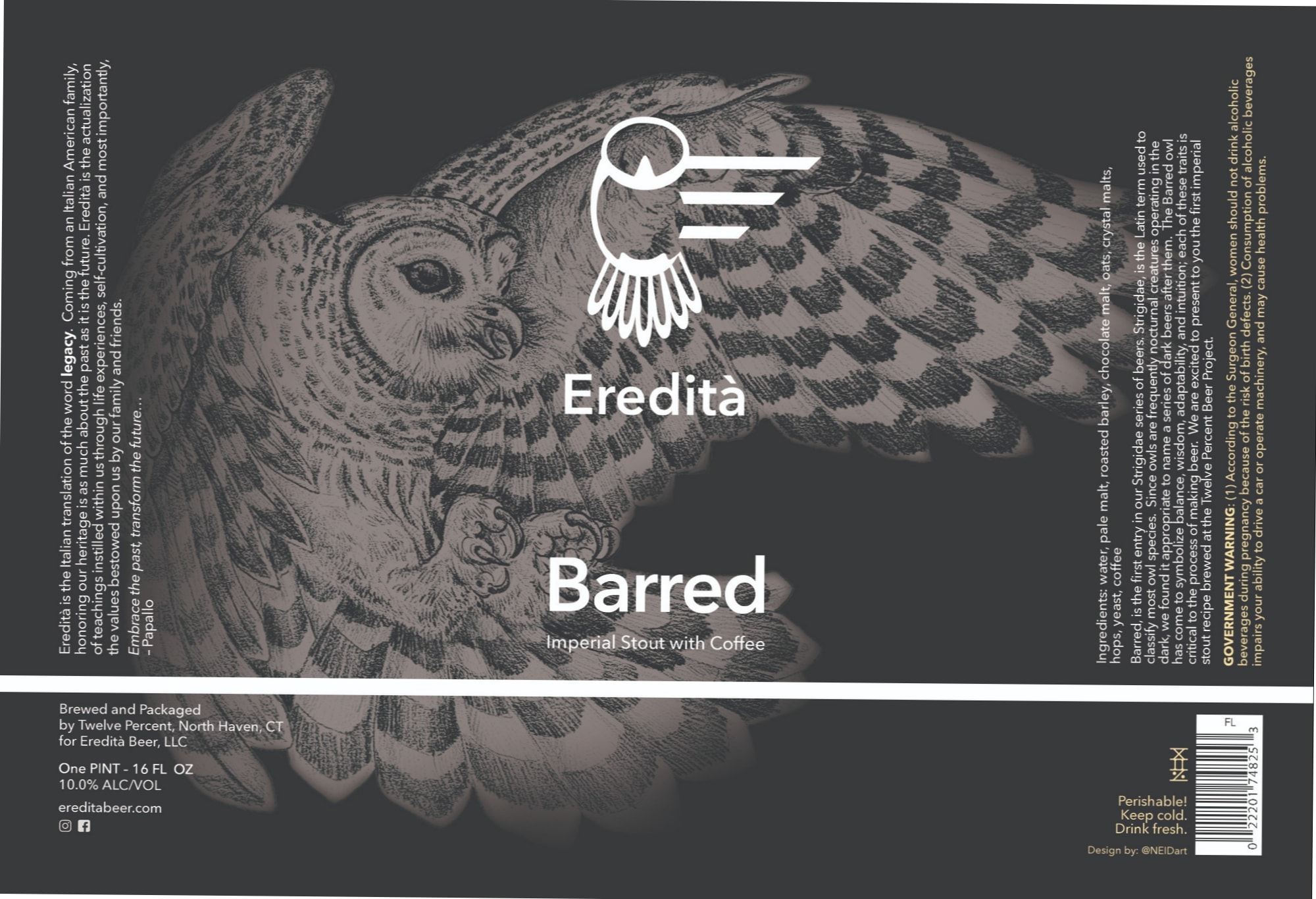 Barred by Eredita Stare Beer, LLC - beer label