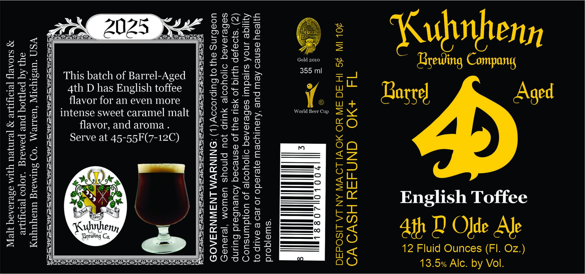 Barrel-Aged 4th D Olde Ale by Kuhnhenn Brewing Company - beer label