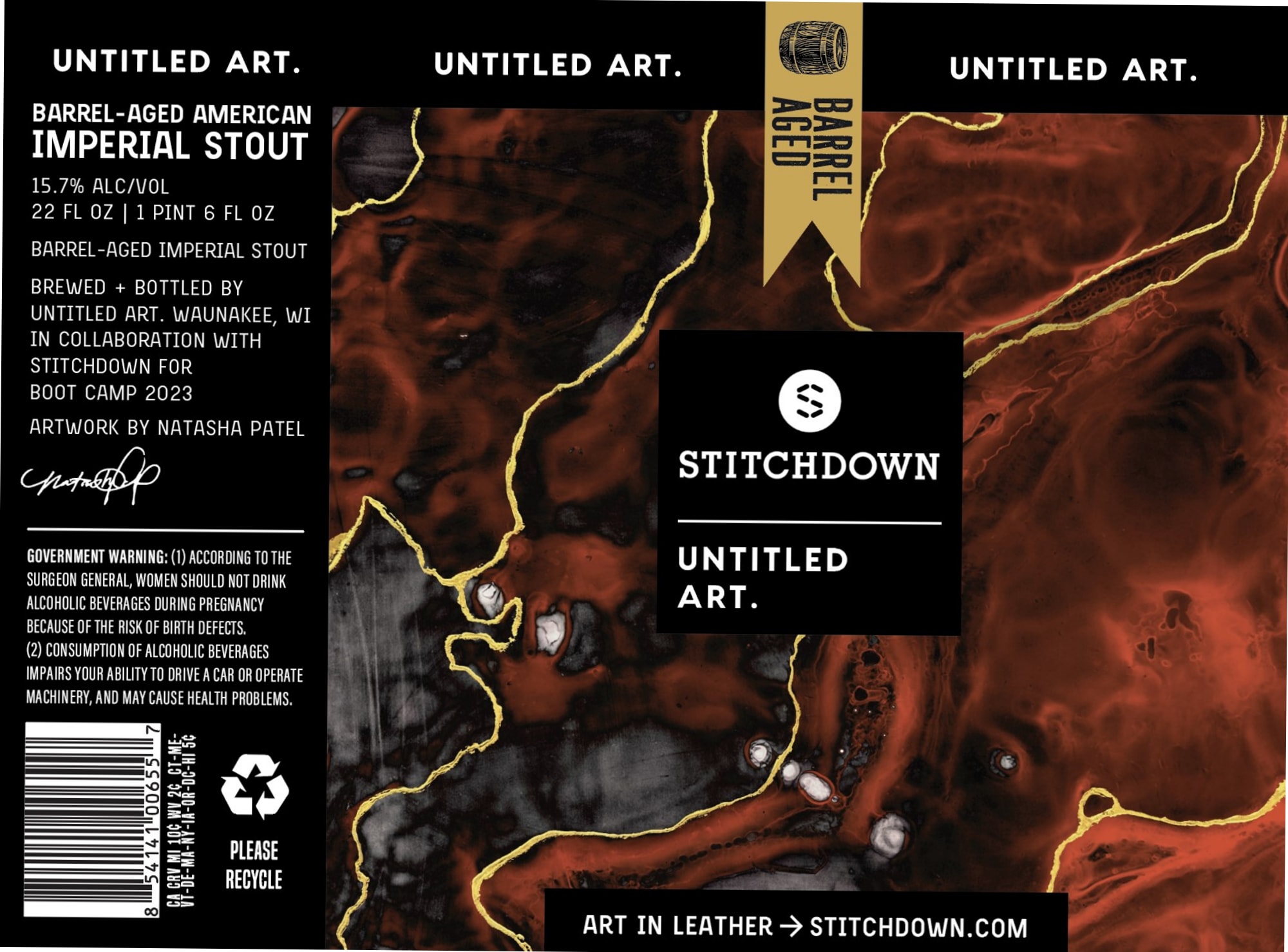 Barrel-Aged American Imperial Stout by Untitled Art - beer label