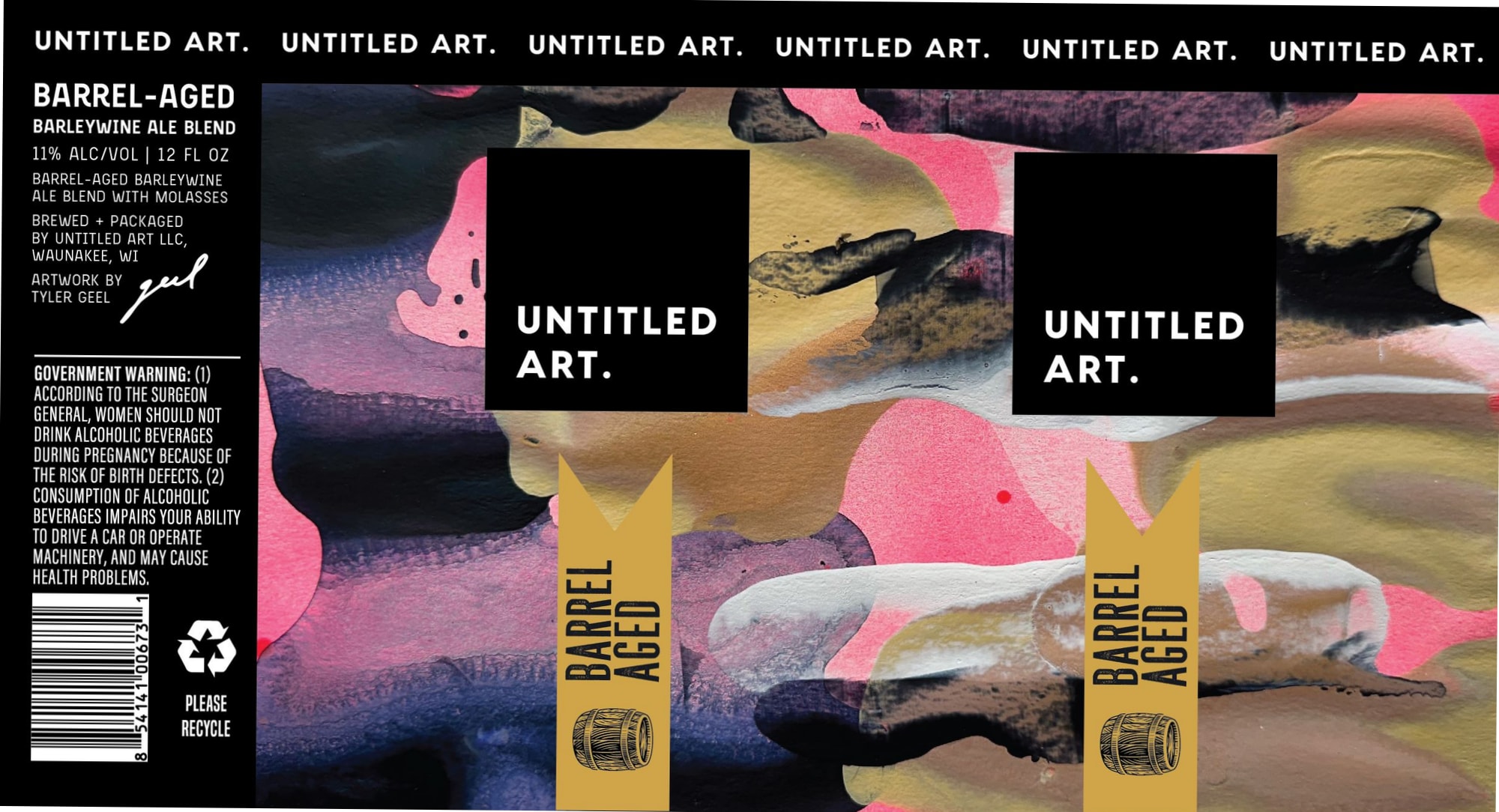 Barrel-Aged Barleywine Ale Blend with Molasses by Untitled Art LLC - beer label