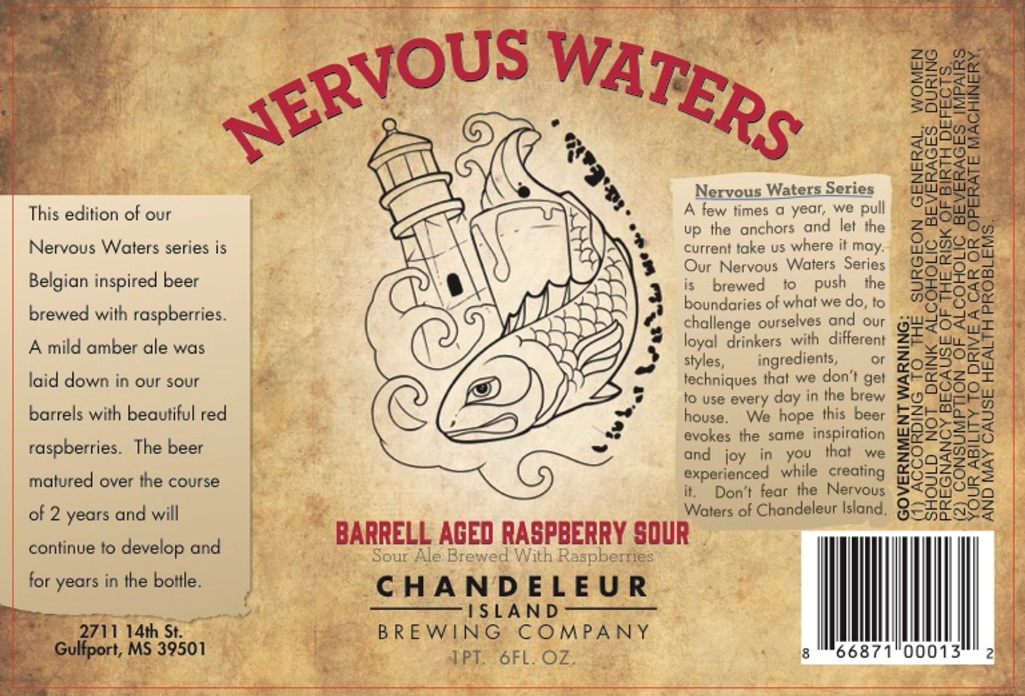 Nervous Waters Chandeleur by Barrell Aged Brewing Company - beer label