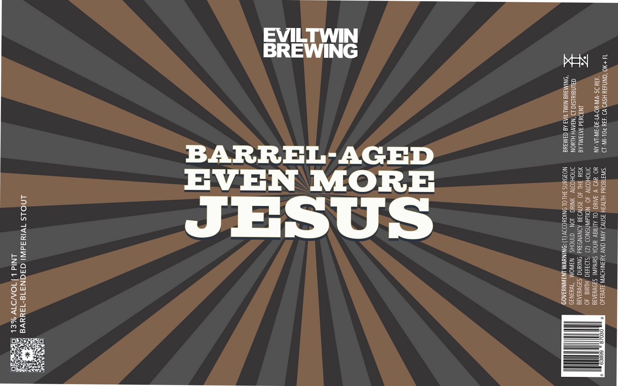 Barrel-Aged Even More Jesus by Evil Twin Brewing - beer label