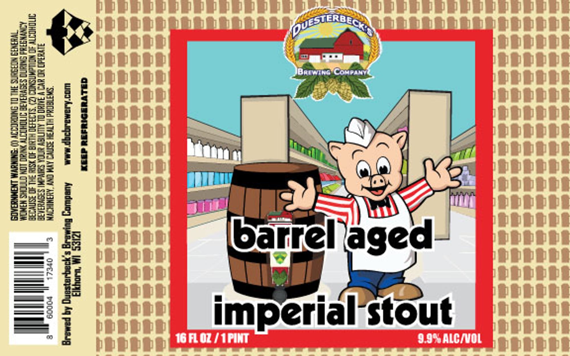 Barrel Aged Imperial Stout by Duesterbeck’s Brewing Company - beer label