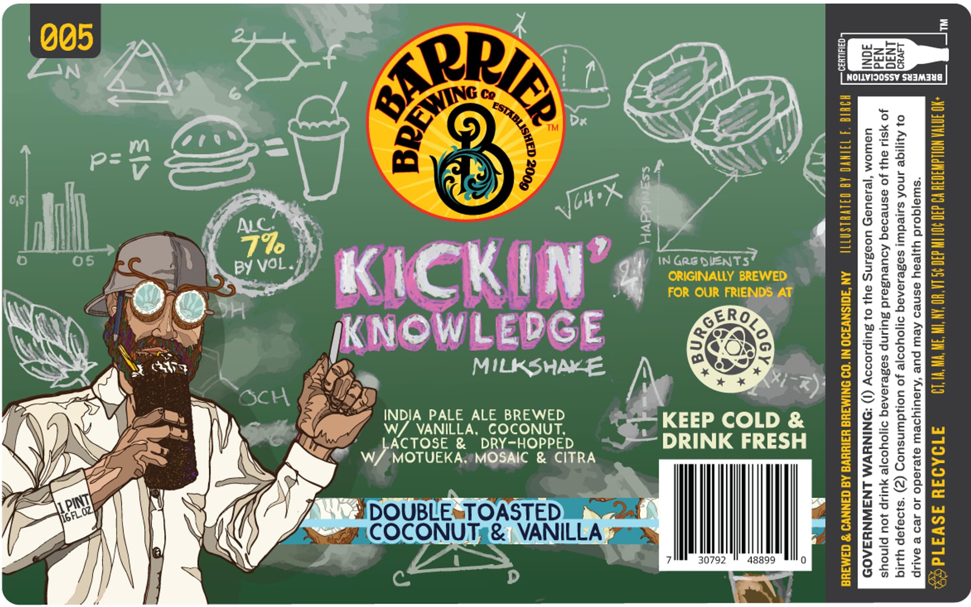 Kickin’ Knowledge by Barrier Brewing Company - beer label