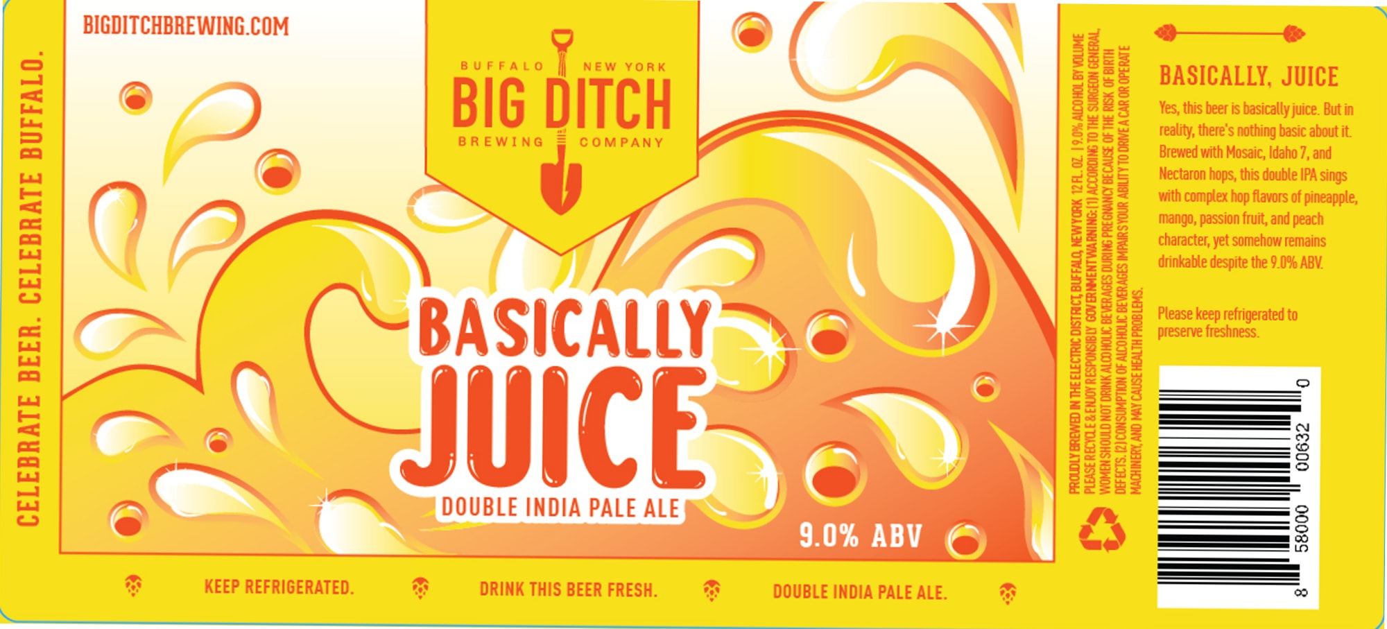 Basically, Juice by Big Ditch Brewing Company - beer label