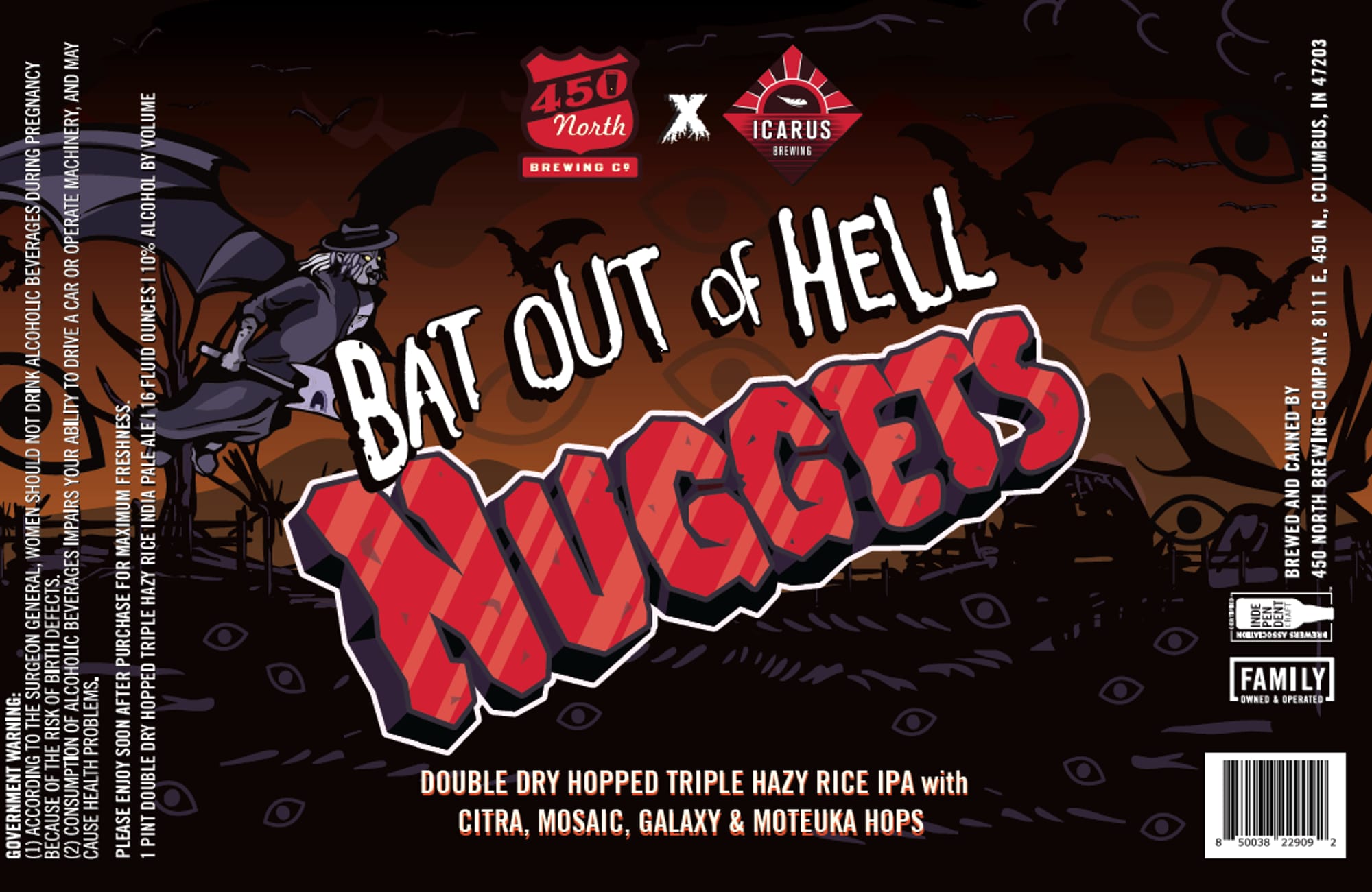 Bat Out of Hell by 450 North Brewing Co - beer label