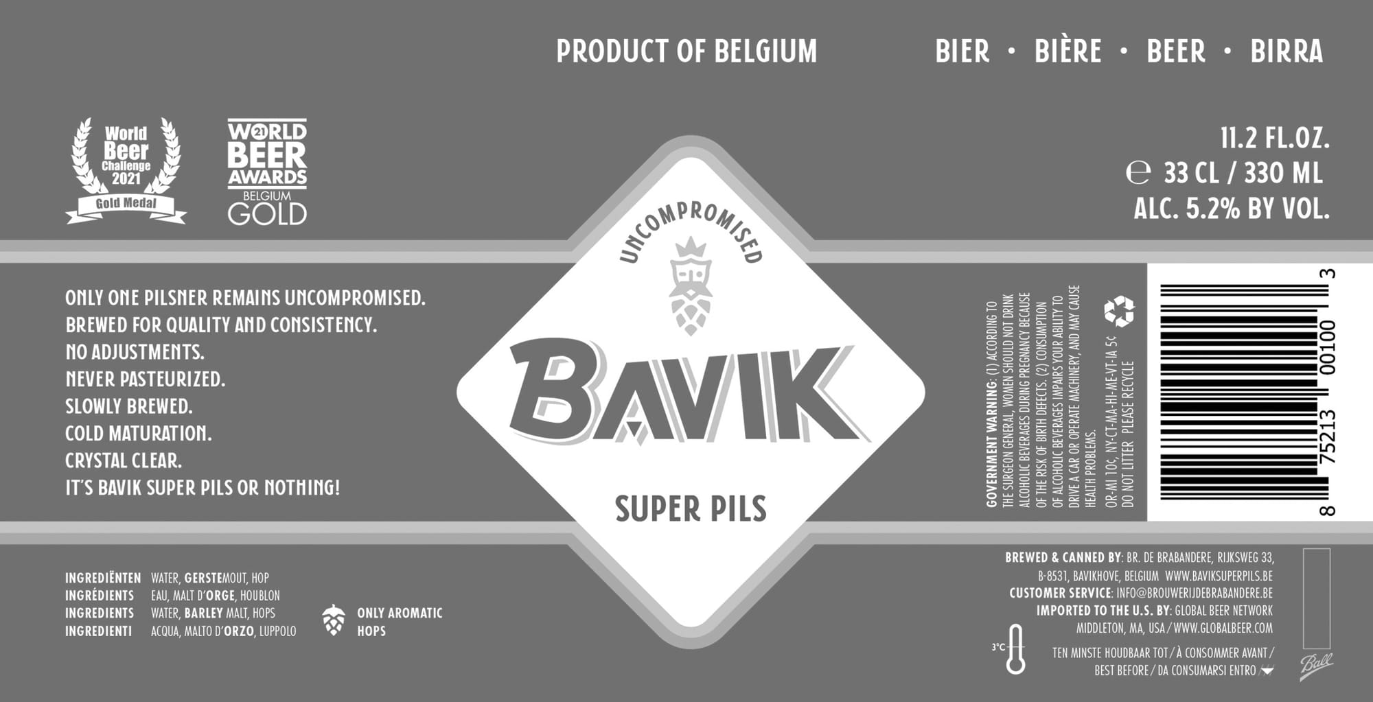 Bavik Super Pils by Brasserie de Bavik - beer label