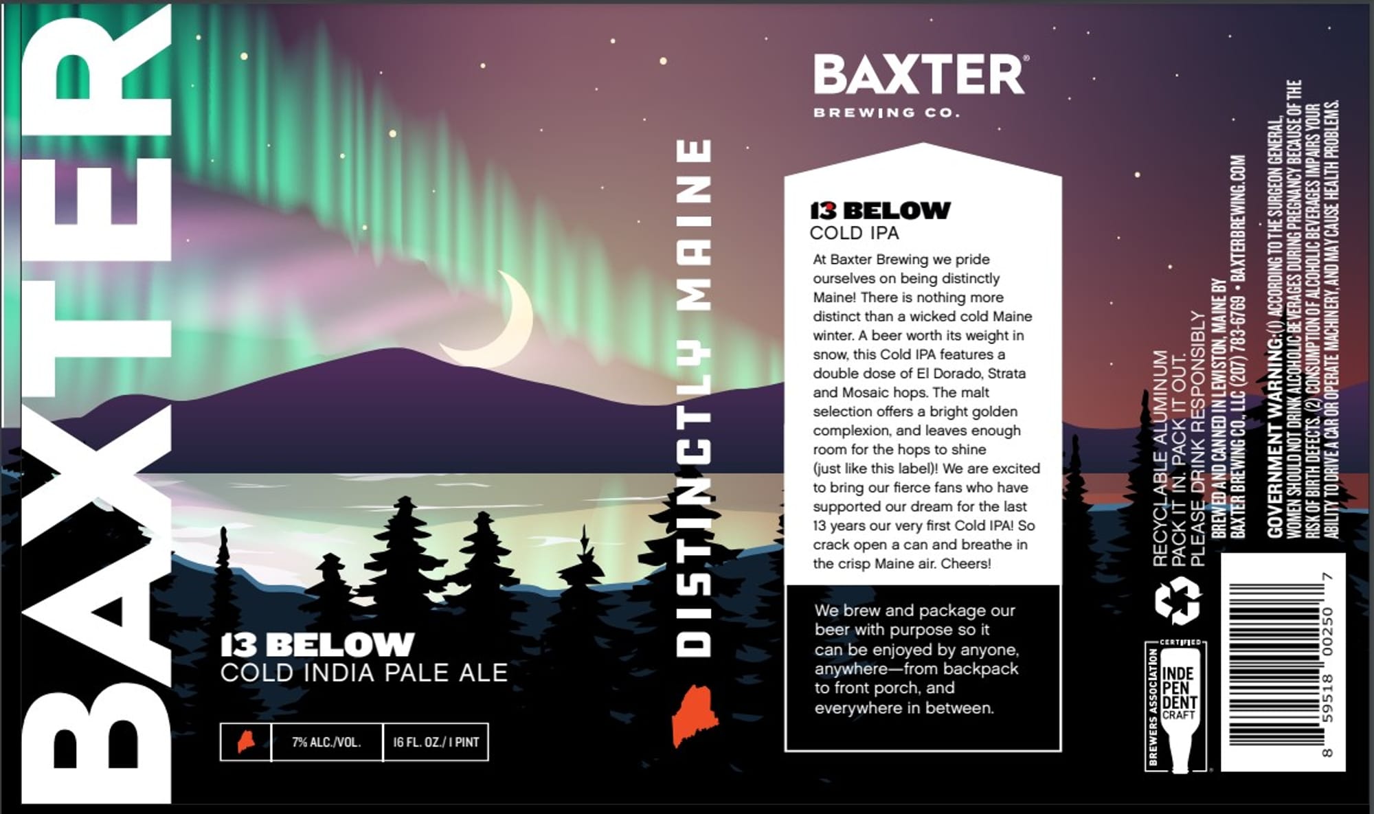 13 Below by Baxter Brewing Co. - beer label