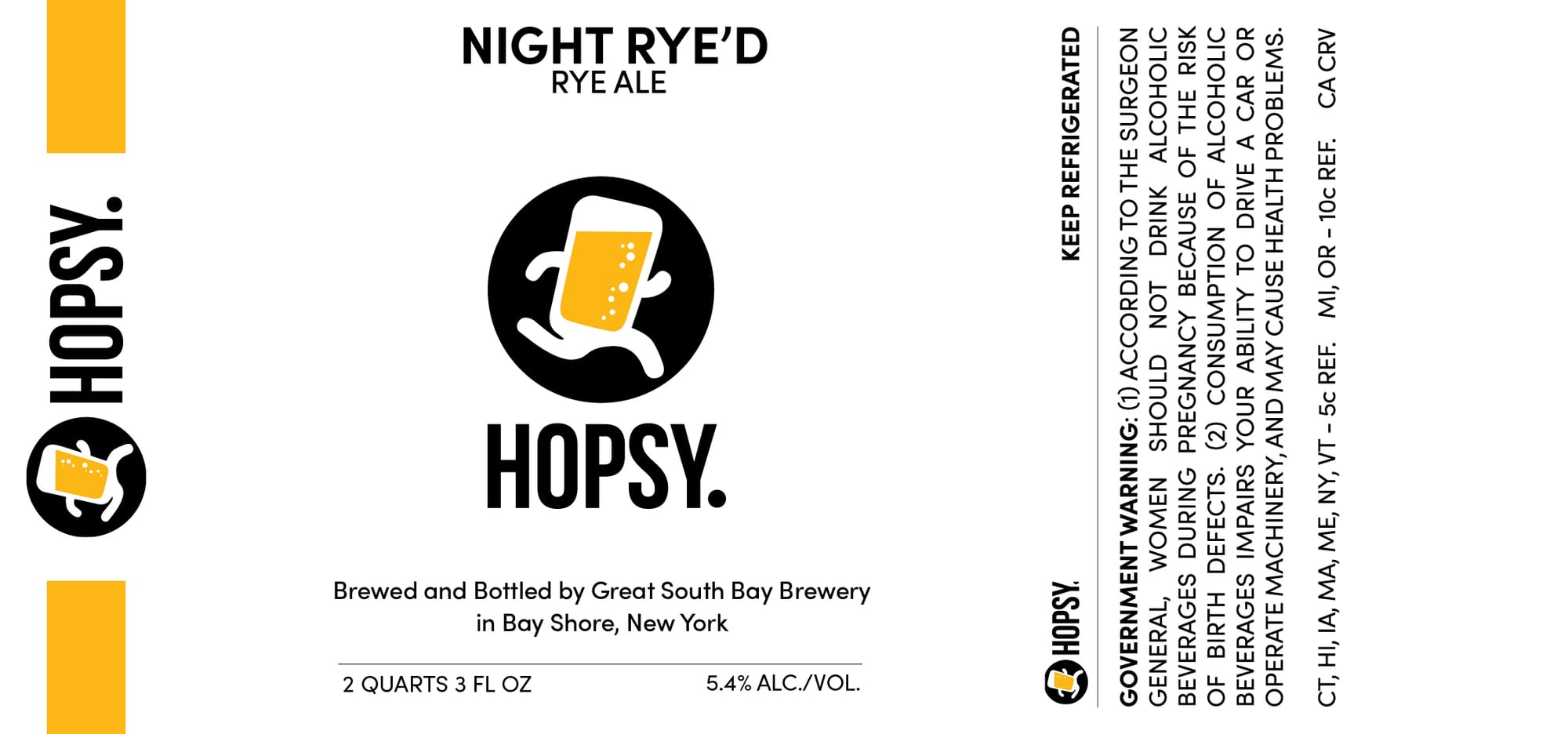 Hopsy Night Rye’d by Great South Bay Brewery - beer label