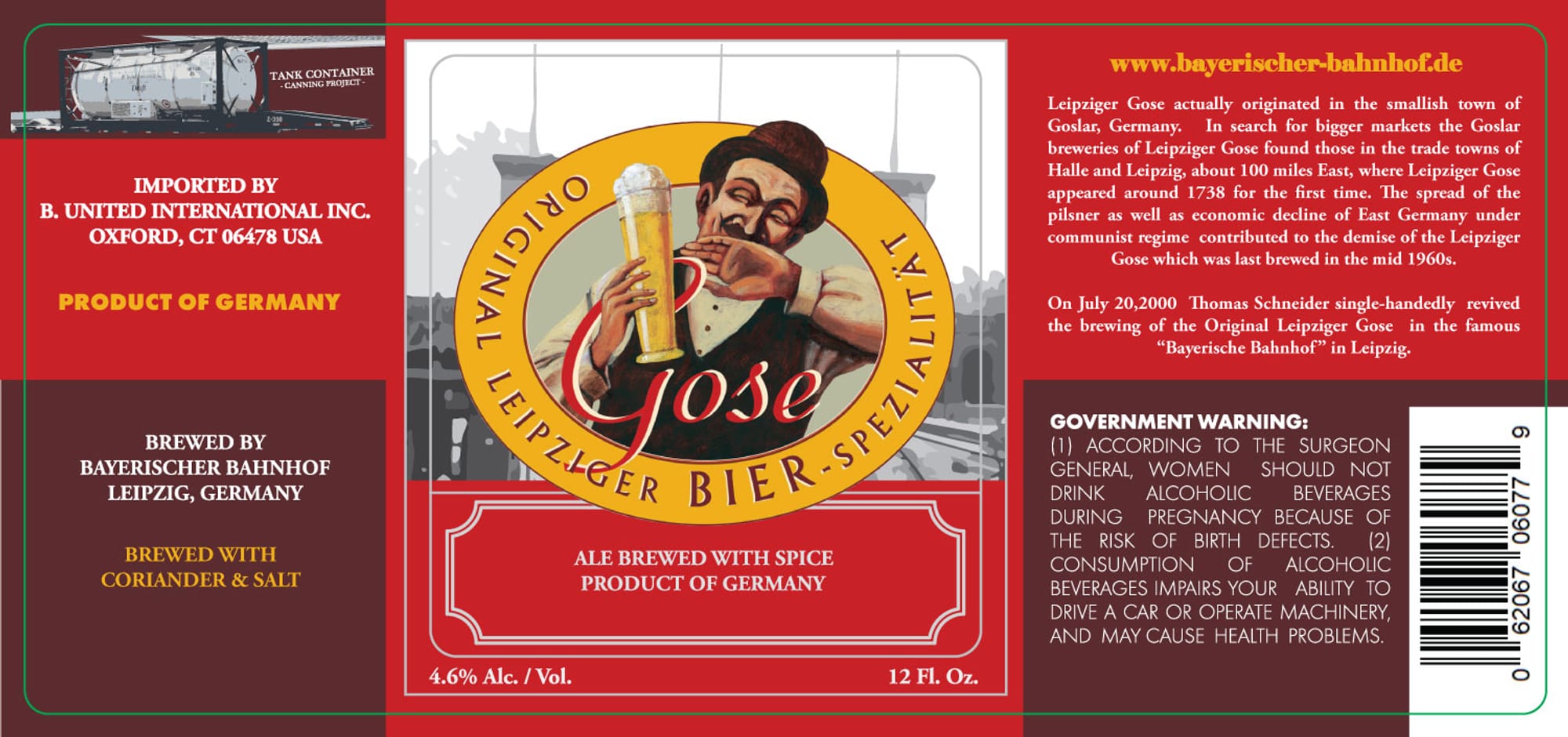 Original Leipziger Gose by Bayerischer Bahnhof Leipzig - beer label