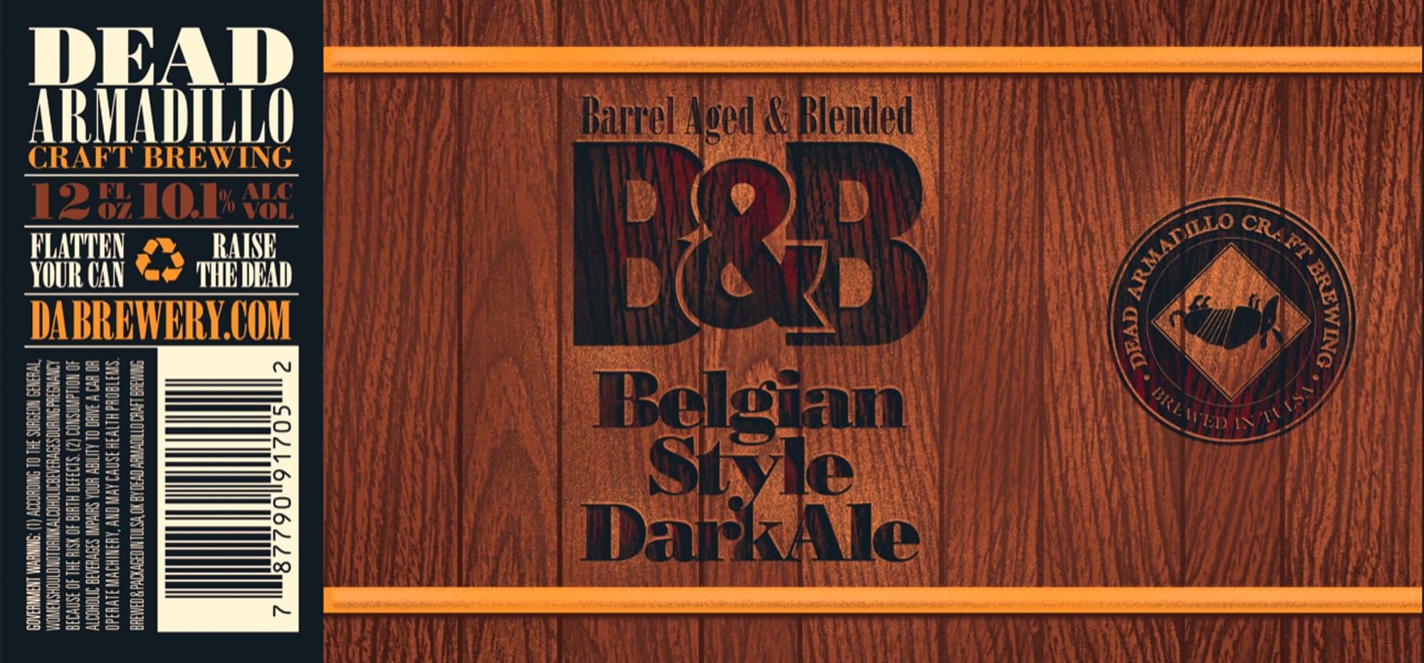 B&B by Dead Armadillo Craft Brewing - beer label