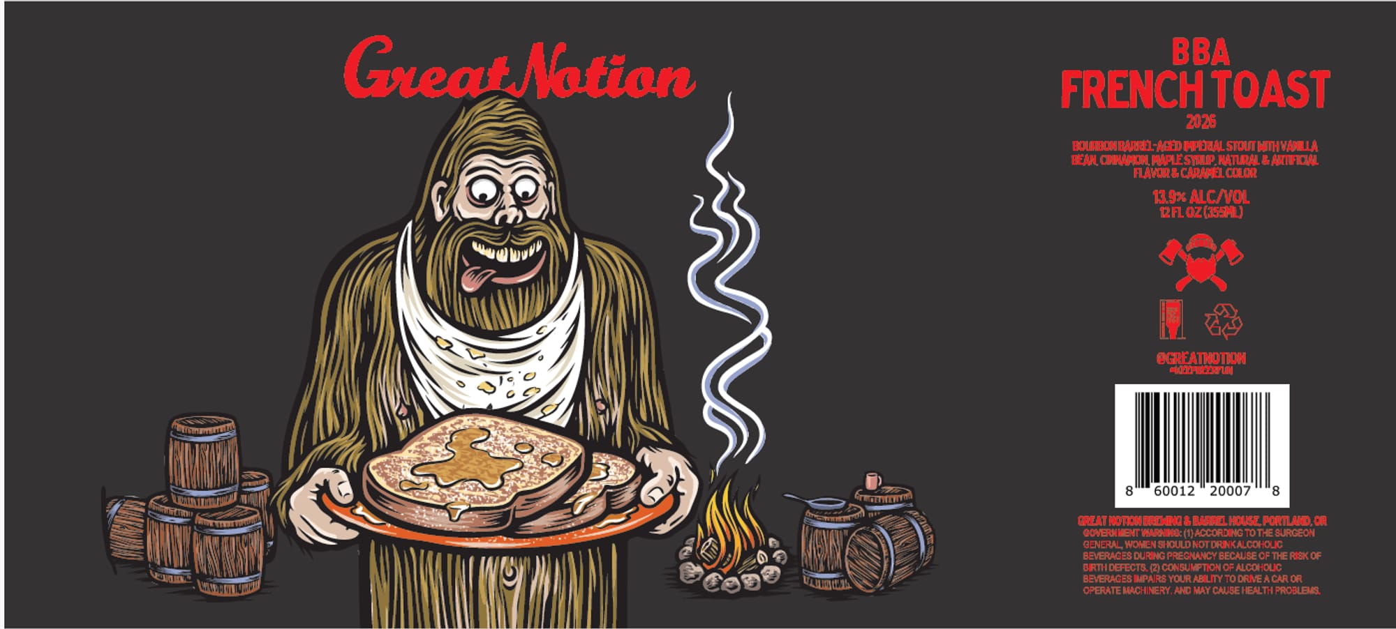 BBA French Toast by Great Nation Brewing - beer label