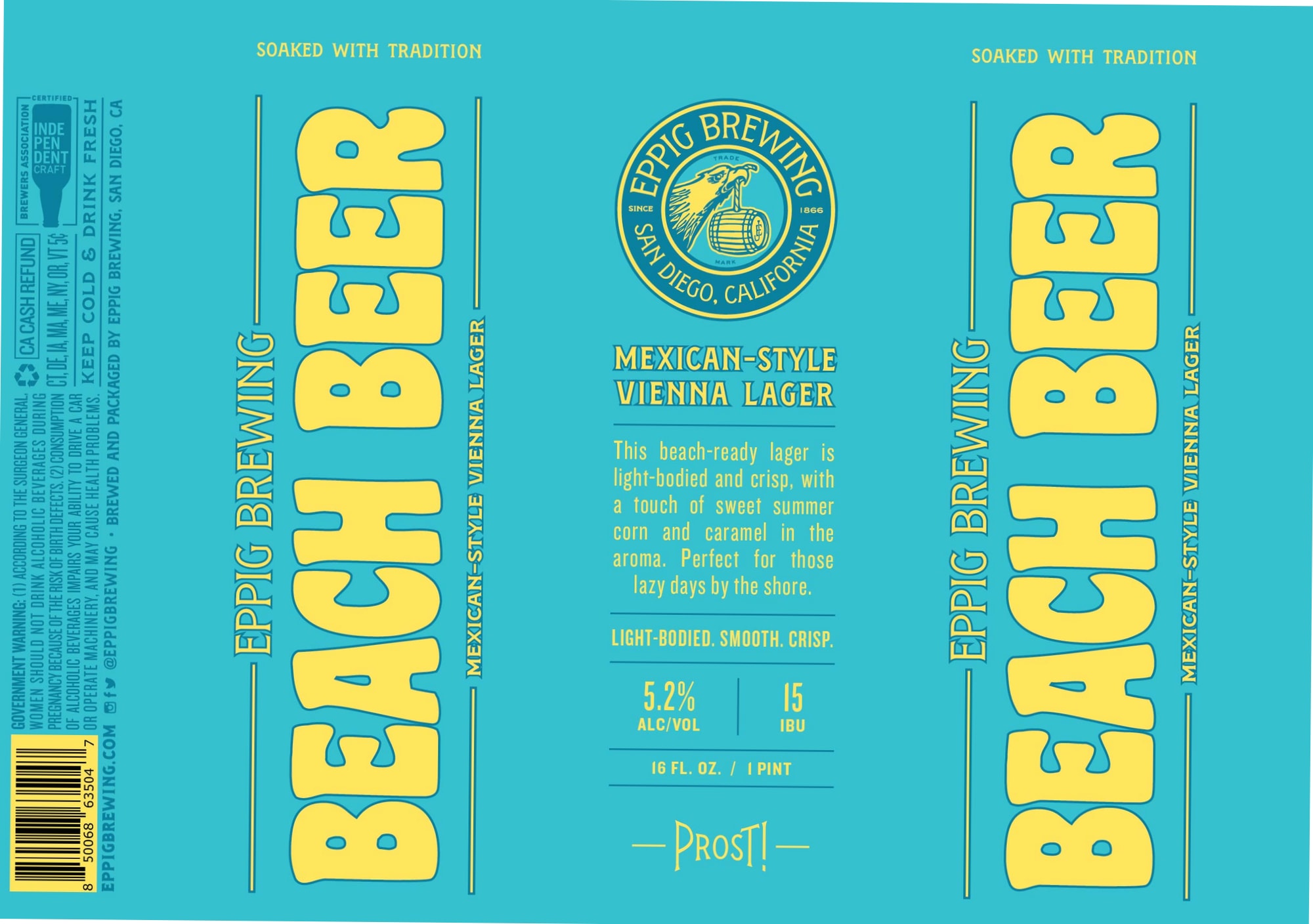 Beach Beer by Eppig Brewing - beer label