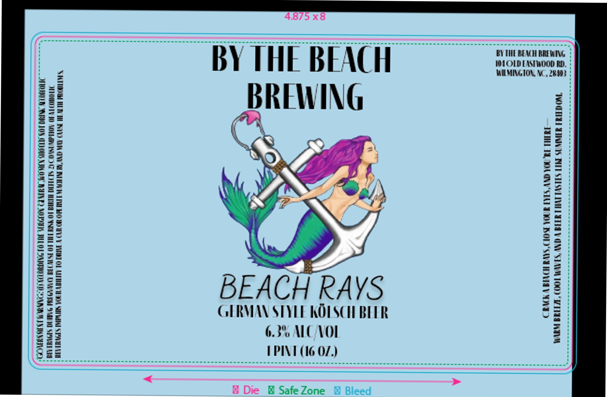 Beach Rays by By The Beach Brewing - beer label