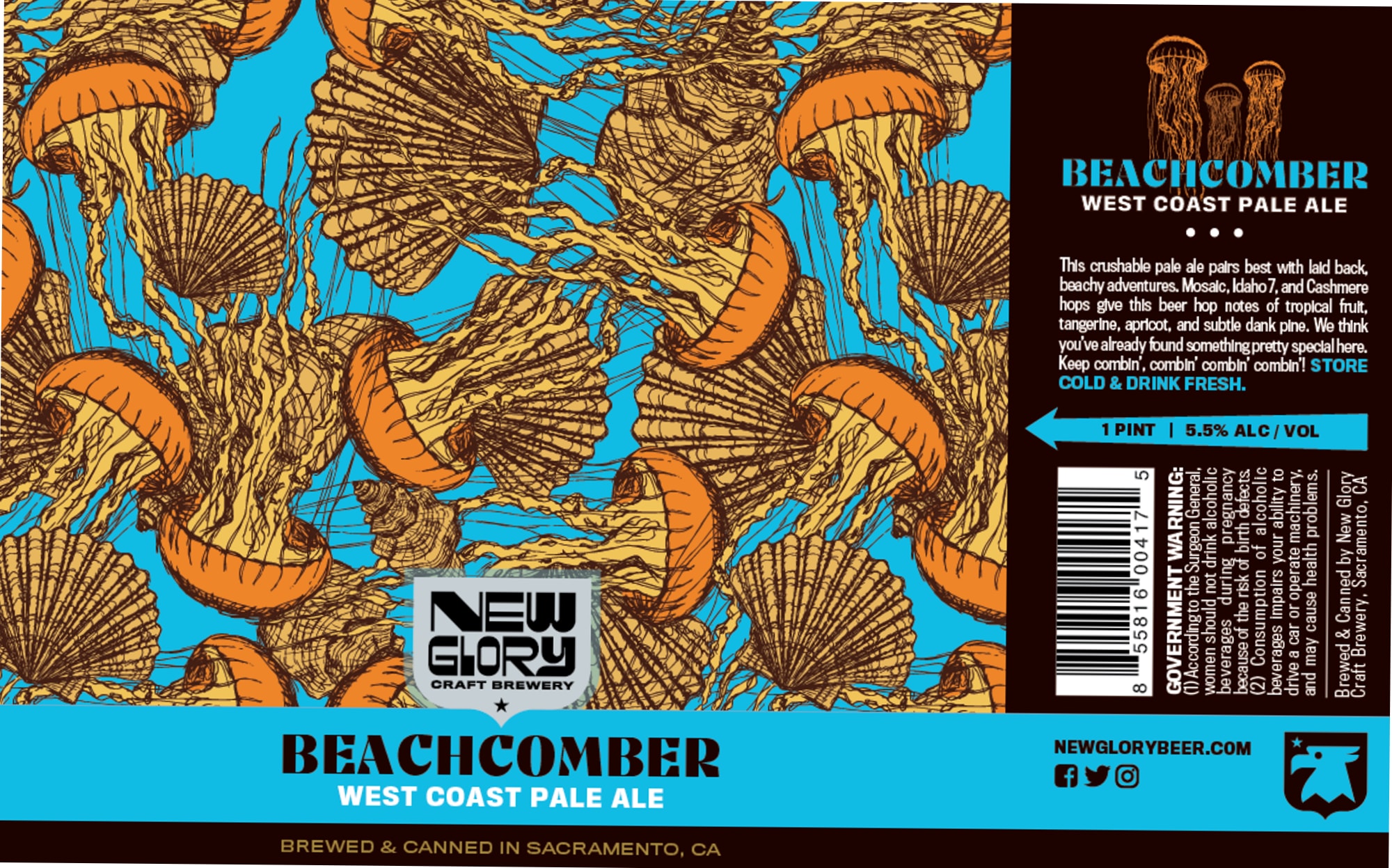Beachcomber by New Glory Brewery - beer label