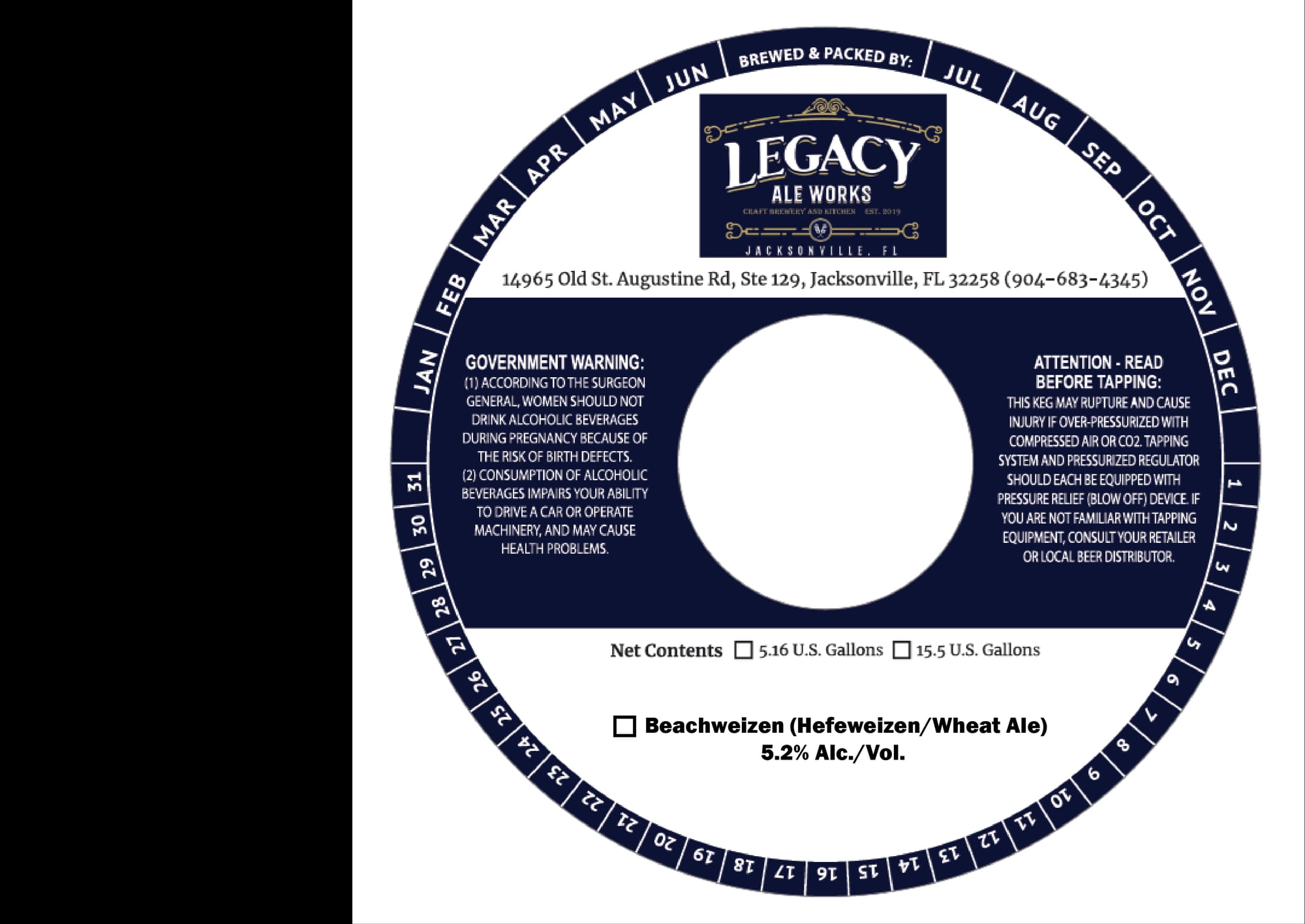 Beachweizen by Legacy Ale Works - beer label