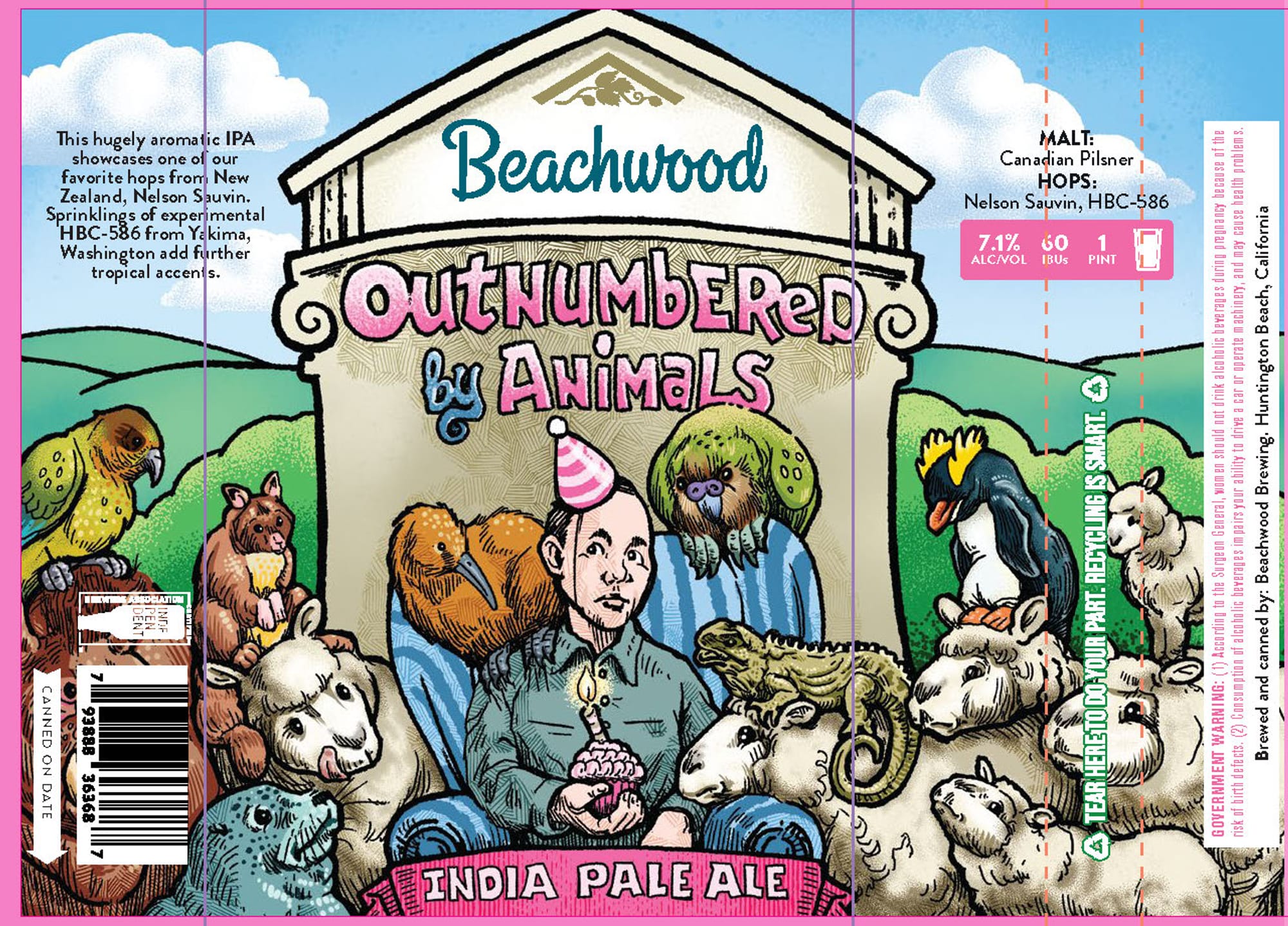 Outnumbered by Animals by Beachwood Brewing - beer label