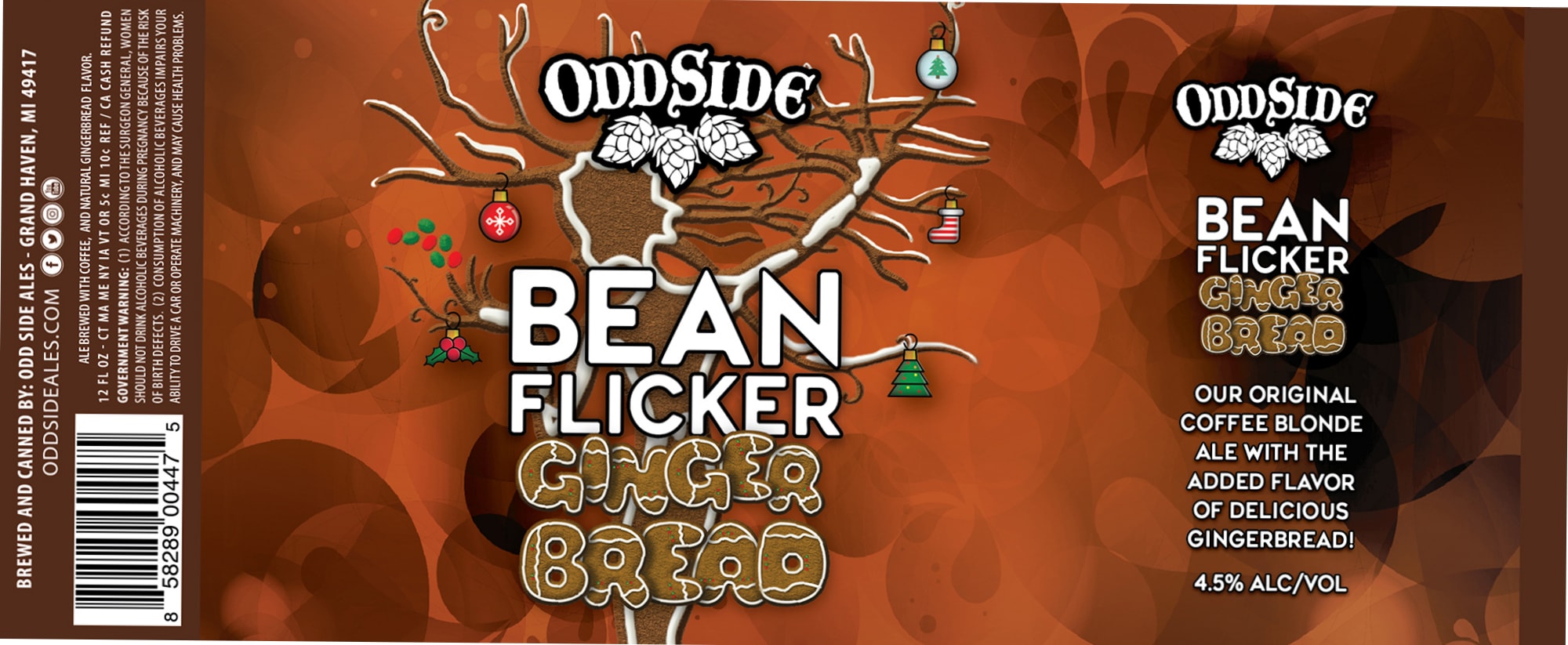Bean Flicker Gingerbread Blonde by Oddside Brewing - beer label