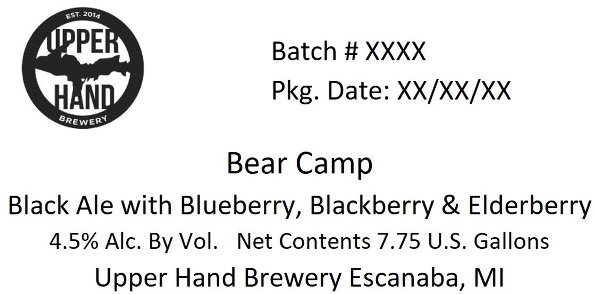 Bear Camp by Upper Hand Brewery - beer label