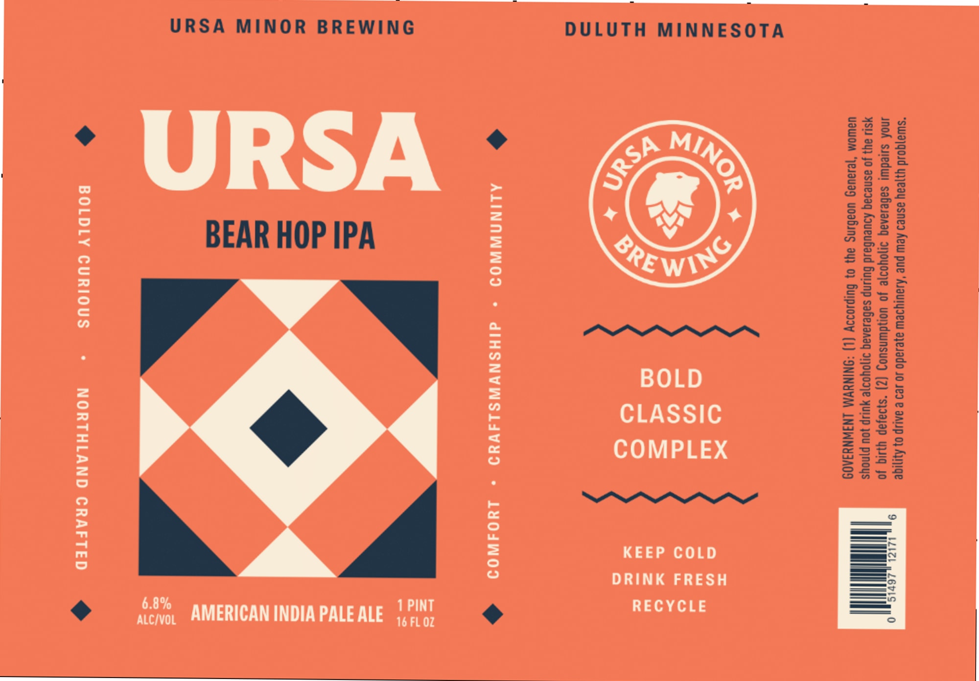 Bear Hop IPA by Ursa Minor Brewing - beer label