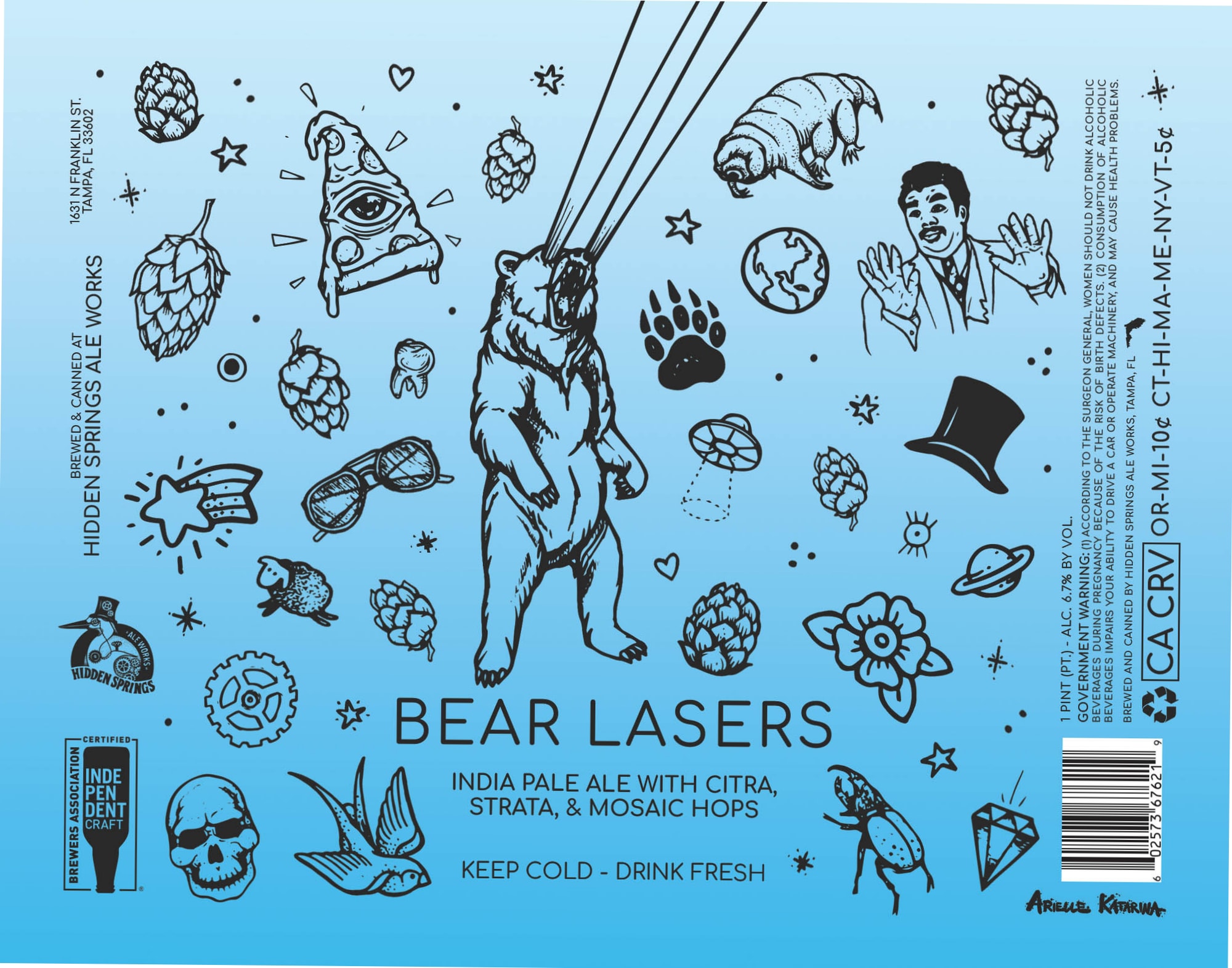 Bear Lasers by Hidden Springs Ale Works - beer label