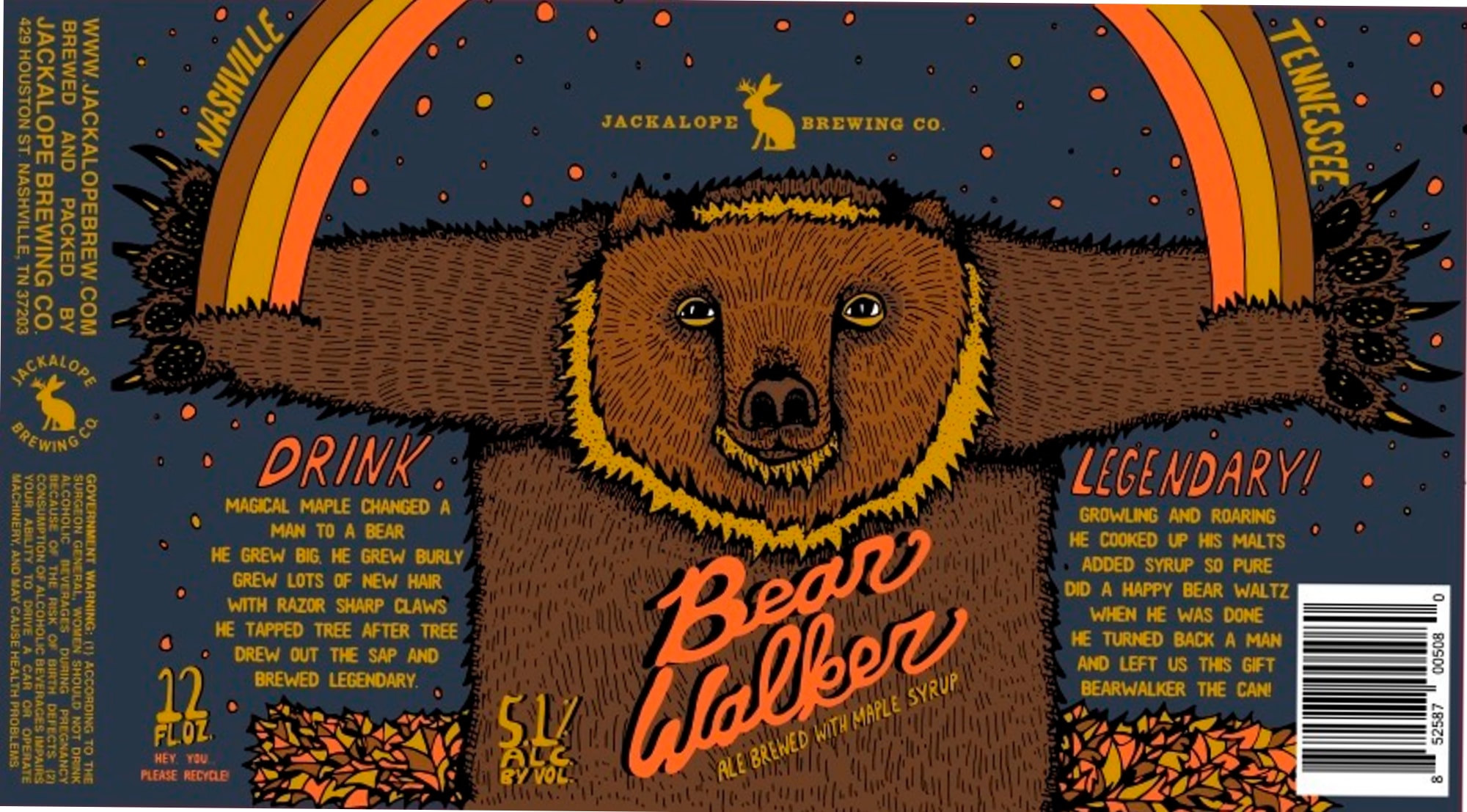 Bear Walker by Jackalope Brewing Co. - beer label