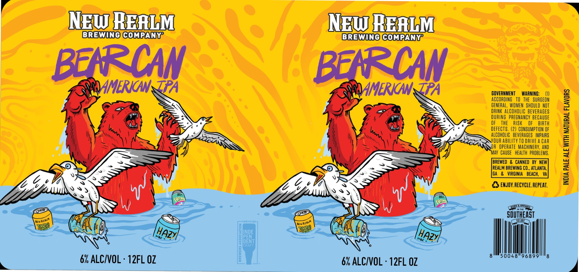 Bearcan American IPA by New Realm Brewing Company - beer label