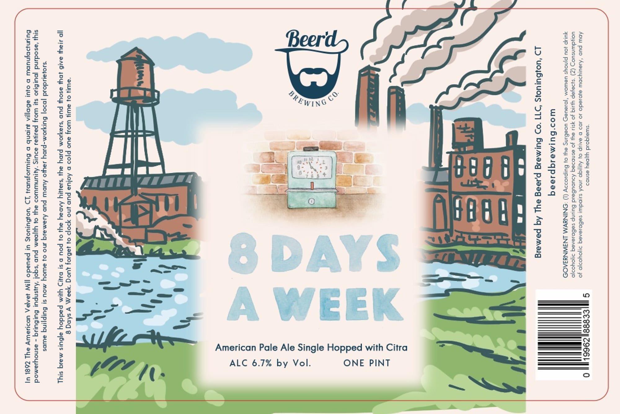 8 Days A Week by The Beard Brewing Co. - beer label