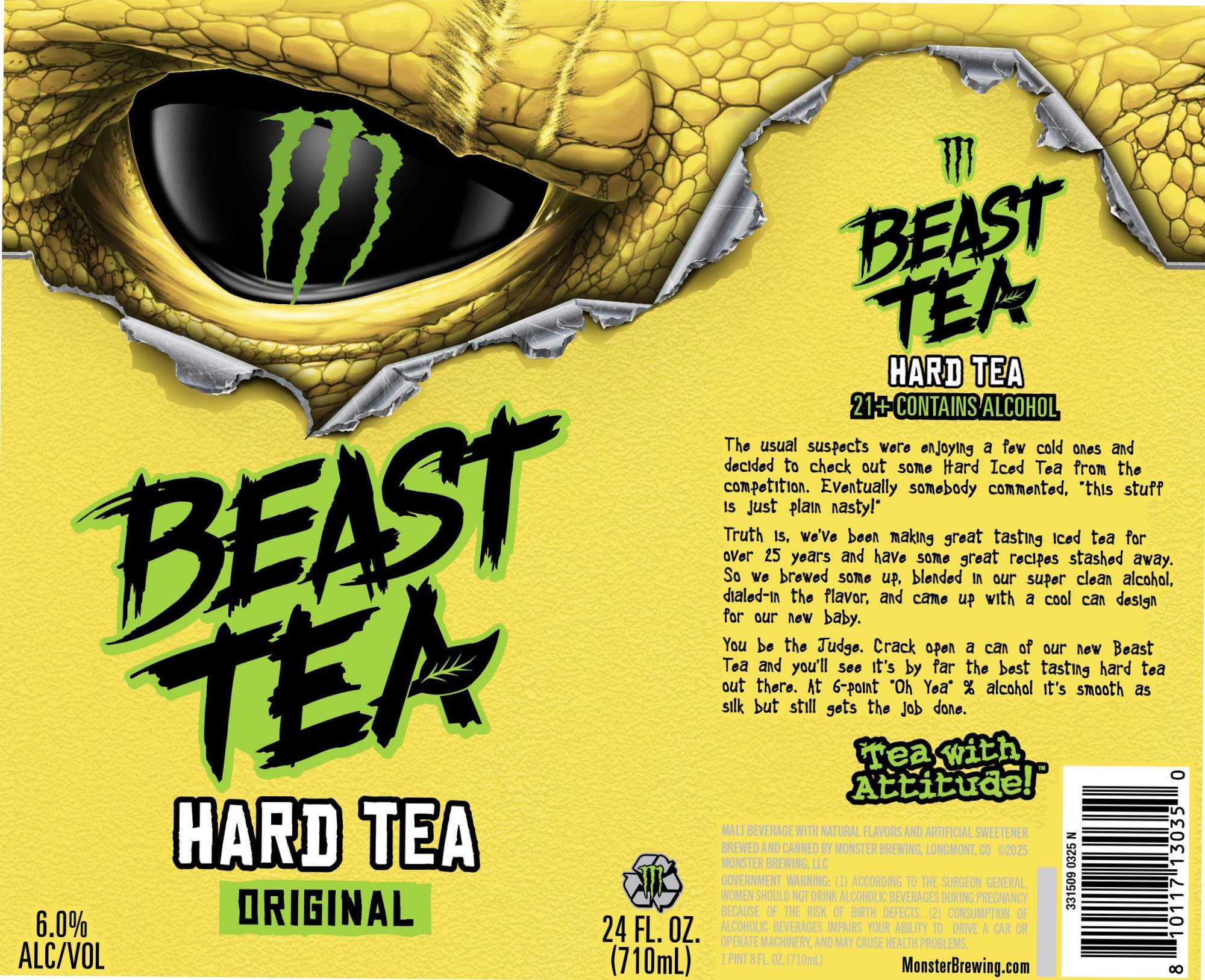 Beast Tea Original by Monster Brewing Company - beer label
