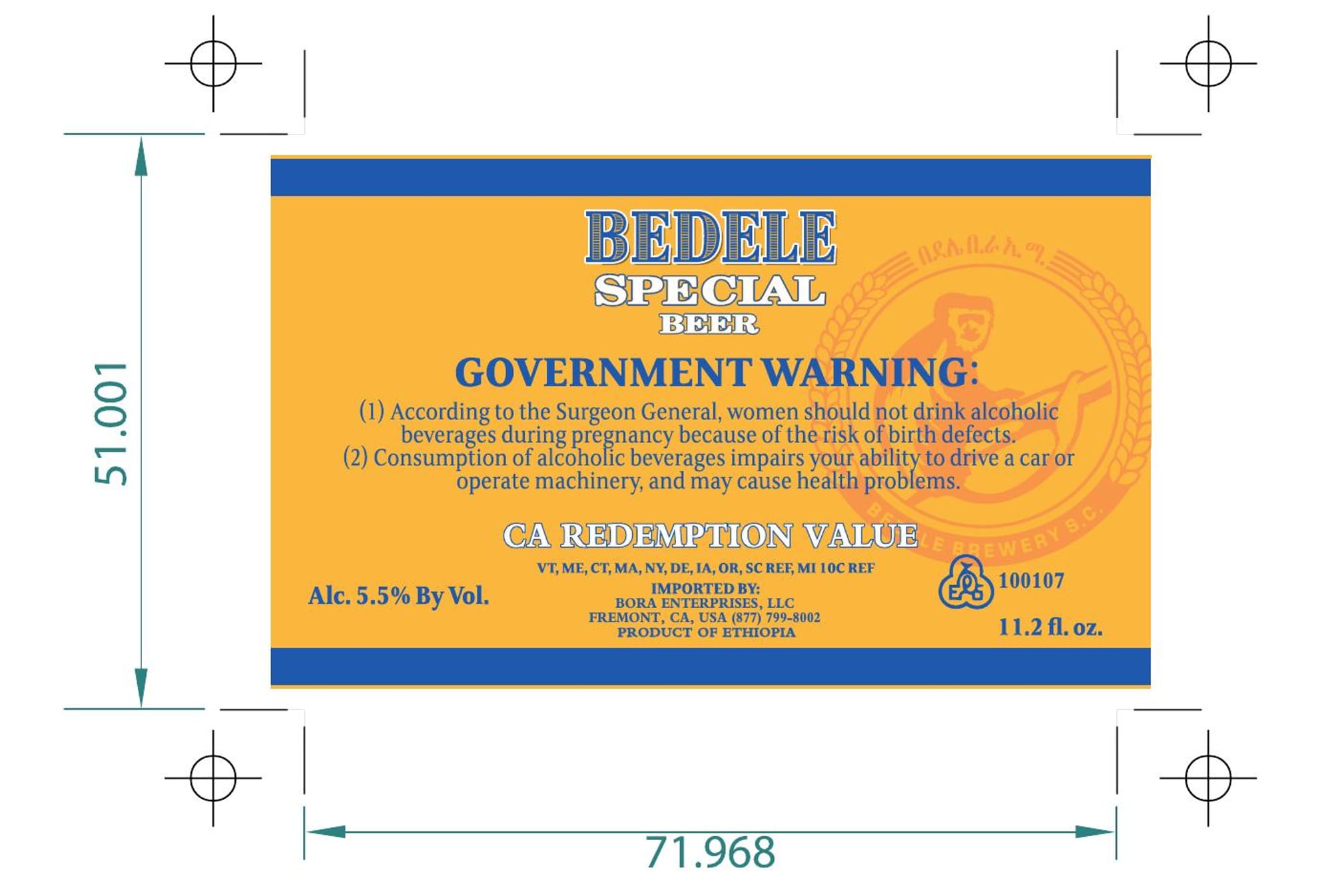 Bedele Special by Redemption Brewery S.C. - beer label