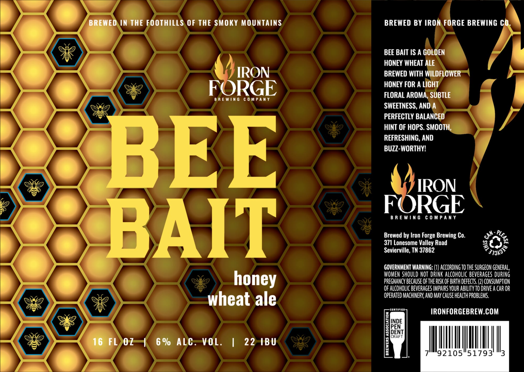 Bee Bait by Iron Forge Brewing Company - beer label