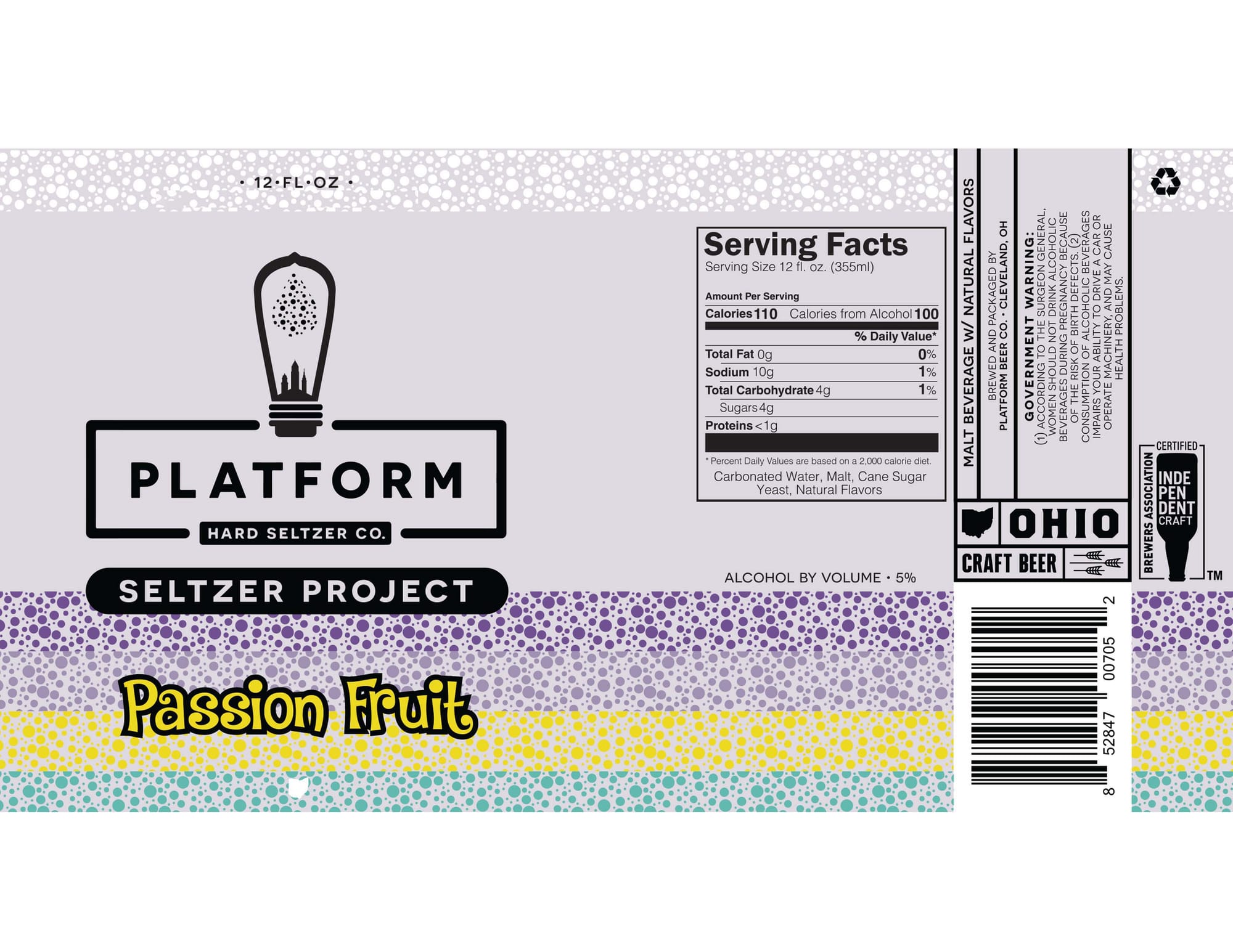 Seltzer Project: Passion Fruit by Platform Beer Co. - beer label