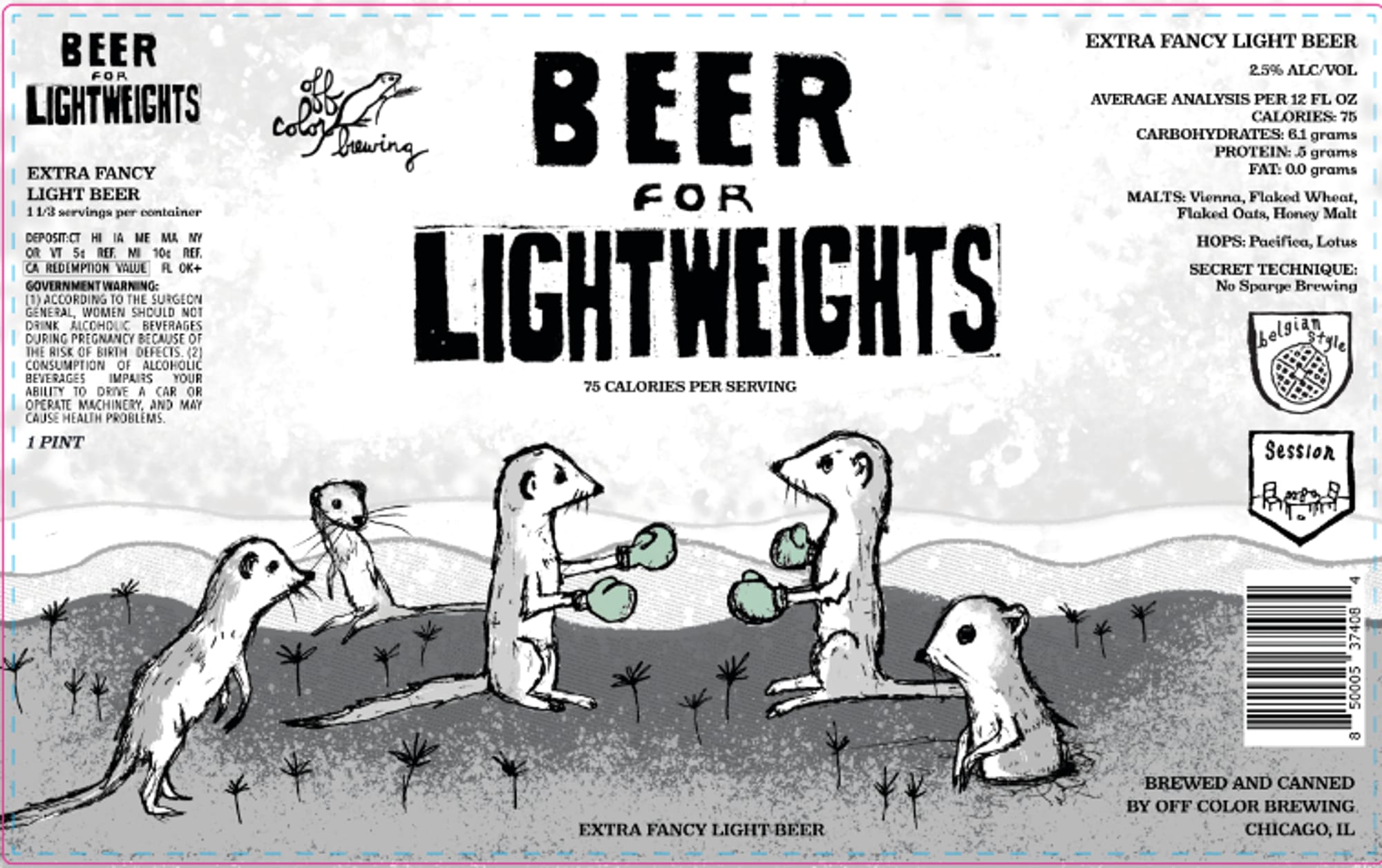Beer for Lightweights by Off Color Brewing - beer label