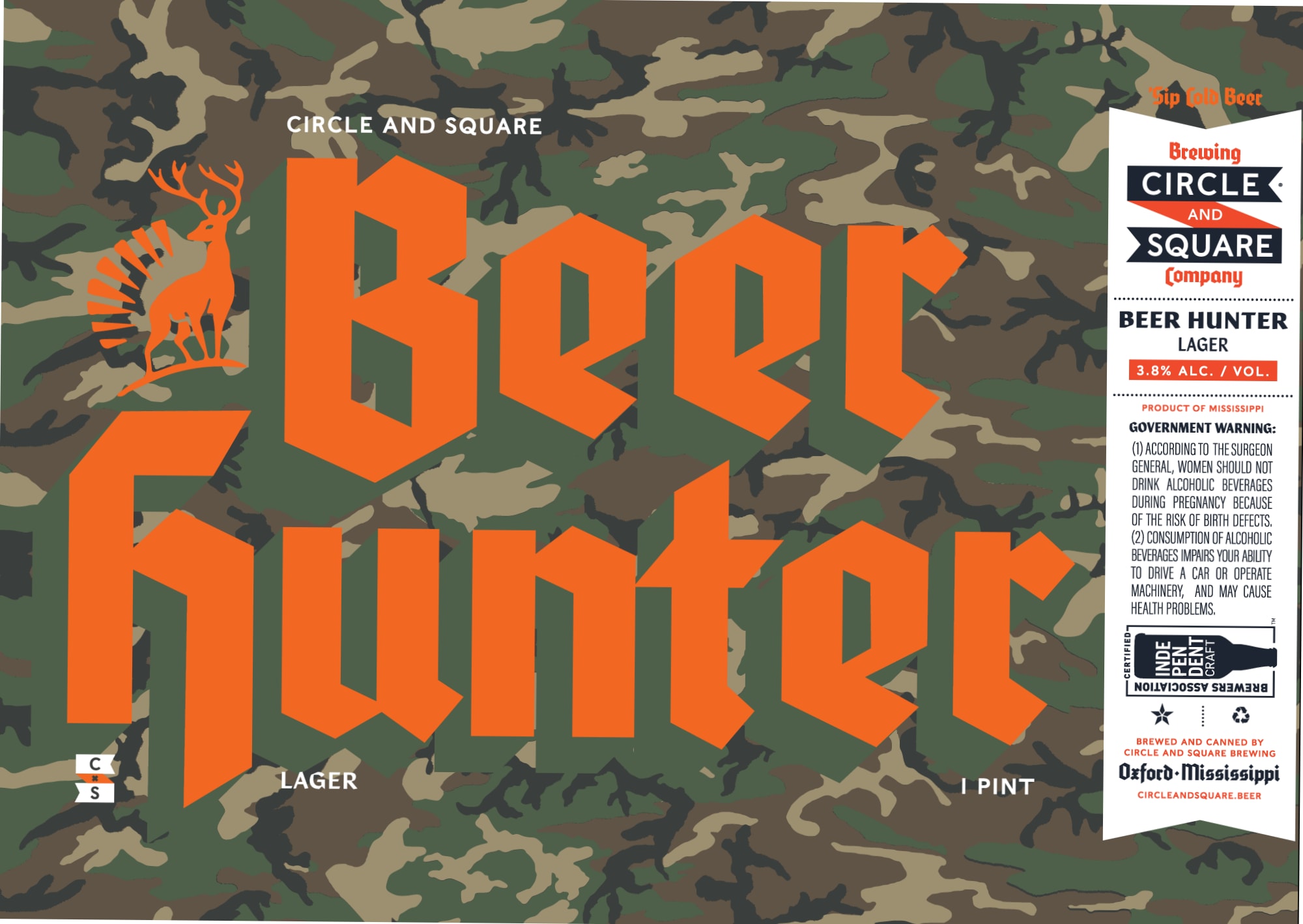 Beer Hunter Lager by Circle and Square Brewing Company - beer label