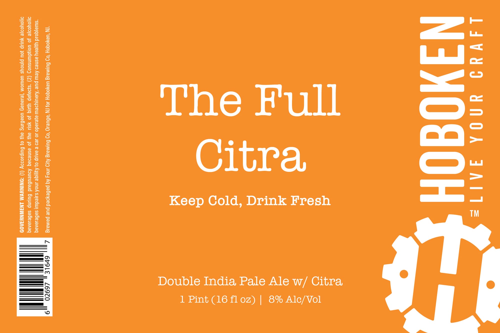 The Full Citra by Hoboken Brewing - beer label