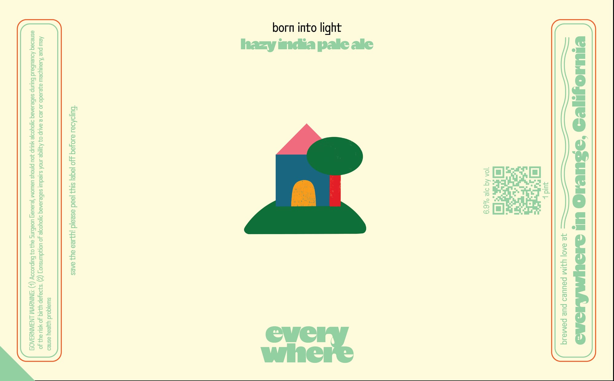 Born Into Light by Everywhere Brewing Company - beer label